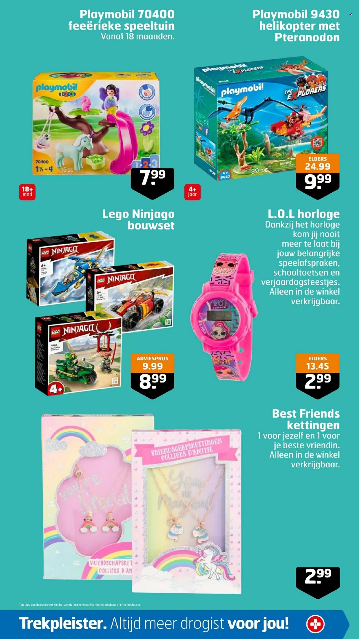 thumbnail - Trekpleister-aanbieding - 30-5-2023 - 4-6-2023 -  producten in de aanbieding - L.O.L. Surprise, kom, horloge, LEGO, LEGO Ninjago, Playmobil. Pagina 37.
