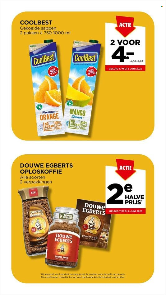 thumbnail - Jumbo-aanbieding - 31-5-2023 - 6-6-2023 -  producten in de aanbieding - mango, Douwe Egberts, oploskoffie, Espresso. Pagina 16.