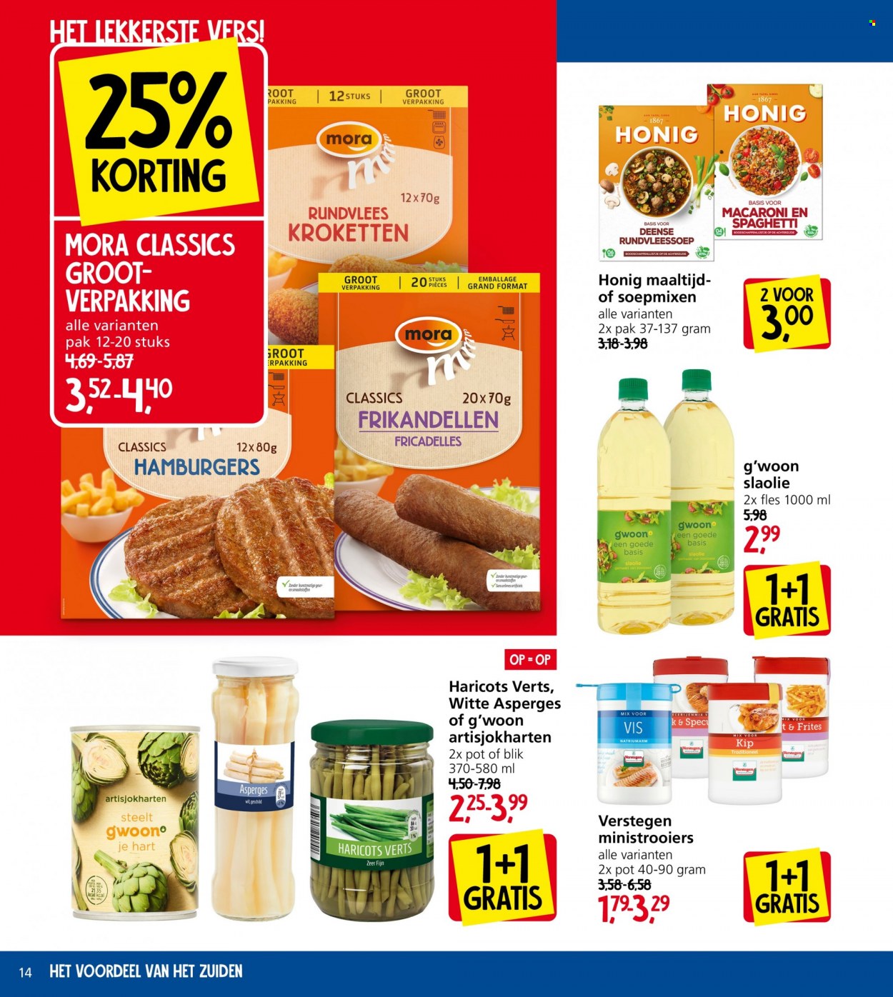 thumbnail - Jan Linders-aanbieding - 5-6-2023 - 11-6-2023 -  producten in de aanbieding - asperges, witte asperges, rundvlees, hamburger, frites, macaroni, spaghetti. Pagina 14.