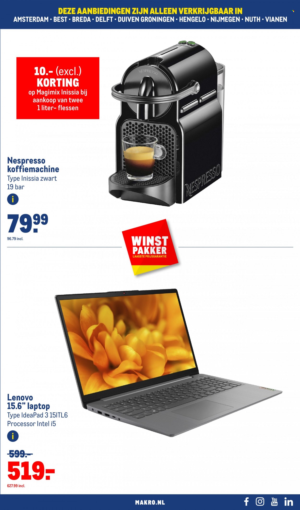 thumbnail - Makro-aanbieding - 7-6-2023 - 20-6-2023 -  producten in de aanbieding - Nespresso, Lenovo, laptop, koffiemachine. Pagina 41.