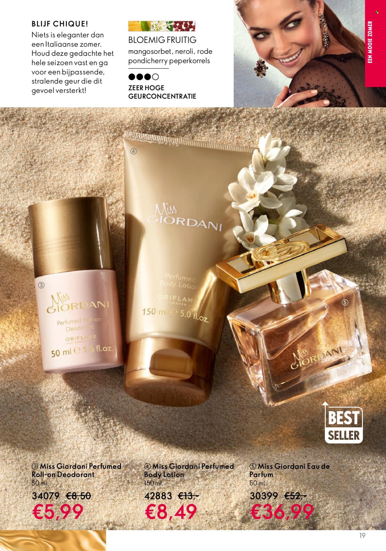 thumbnail - Oriflame-aanbieding - 7-6-2023 - 27-6-2023 -  producten in de aanbieding - bodylotion, Miss Giordani, deodorant, Eau de Parfum. Pagina 21.