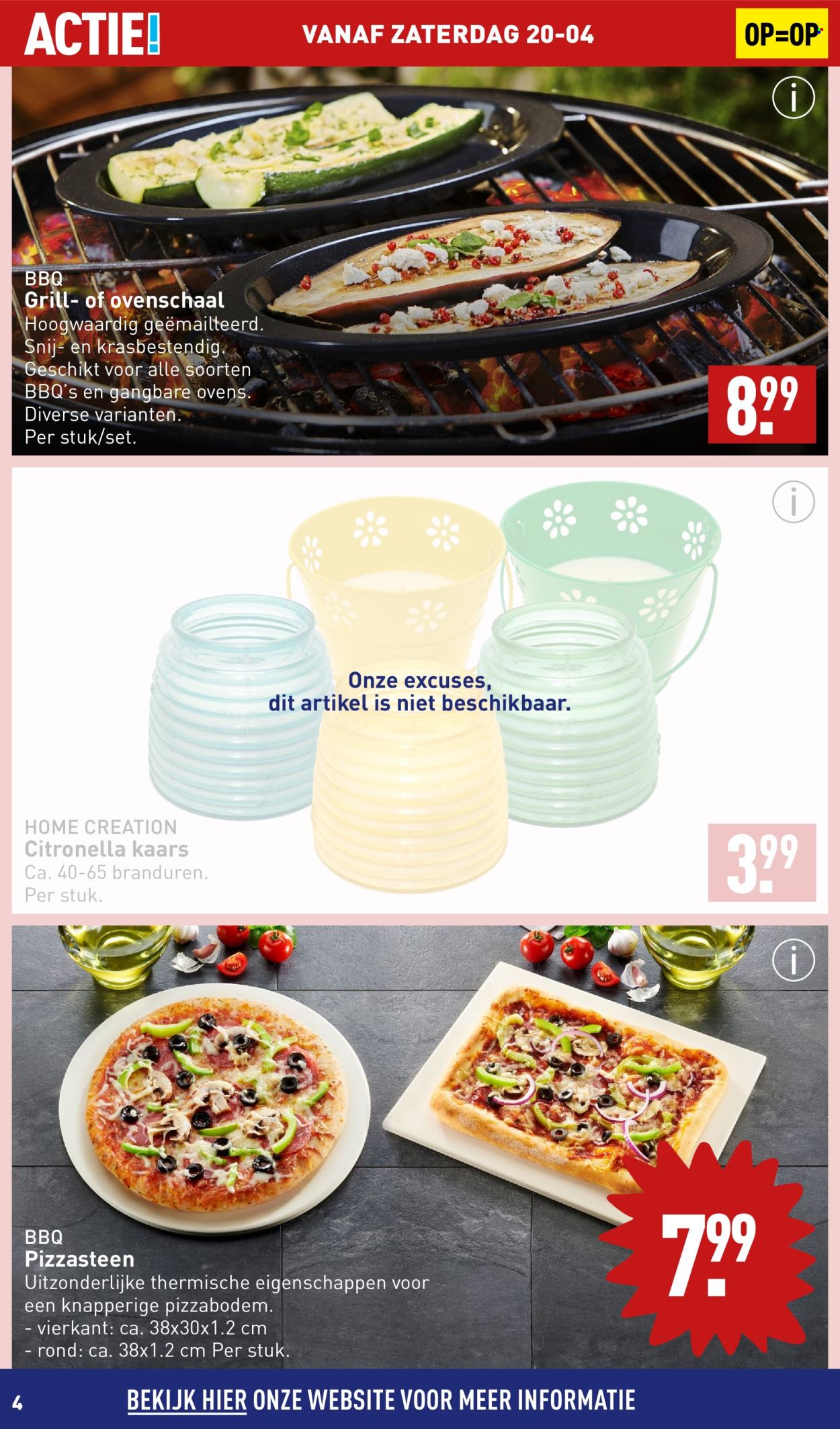 thumbnail - Aldi-aanbieding -  producten in de aanbieding - pizzabodem, BBQ, kaars, grill. Pagina 4.