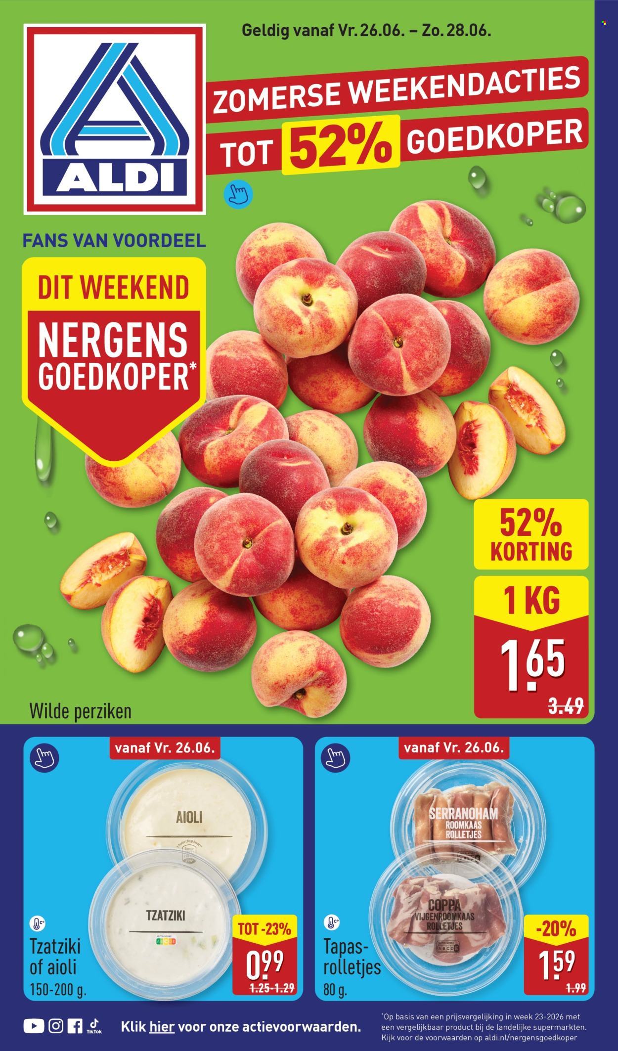 Aldi-aanbieding - 26-6-2026 - 28-6-2026. Pagina 1