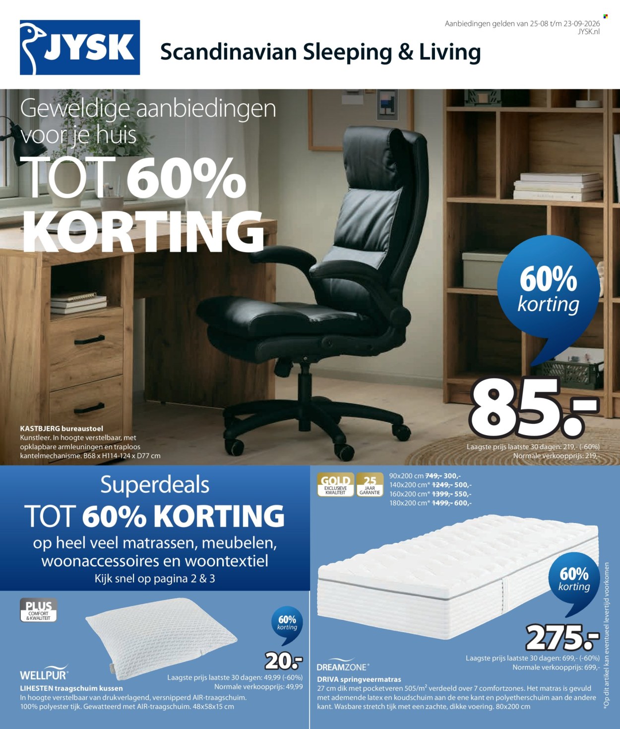 JYSK-aanbieding - 25-8-2026 - 23-9-2026. Pagina 1
