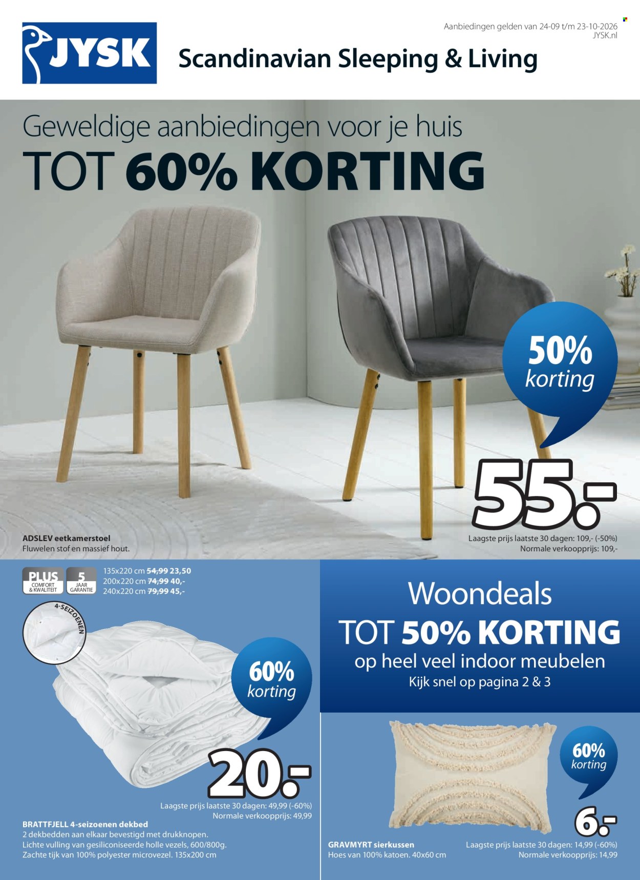 JYSK-aanbieding - 24-9-2026 - 23-10-2026. Pagina 1