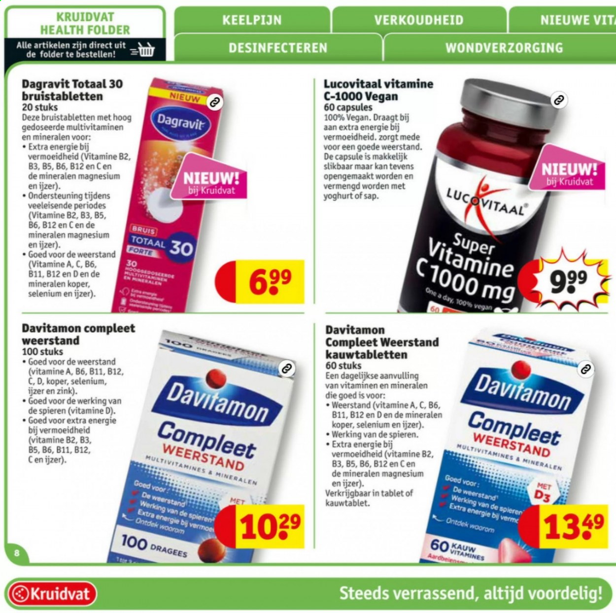 thumbnail - Kruidvat-aanbieding -  producten in de aanbieding - tablet, B12, Dagravit, Lucovitaal, mineralen, vitamine. Pagina 8.