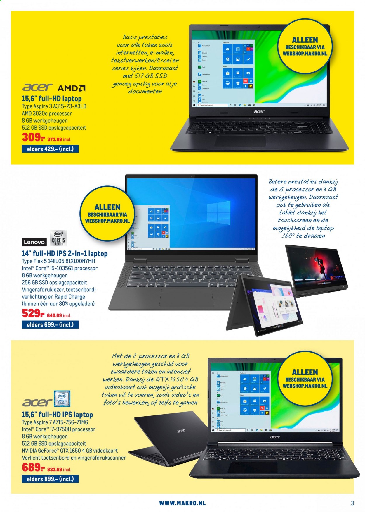 thumbnail - Makro-aanbieding - 6-1-2021 - 19-1-2021 -  producten in de aanbieding - 2-in-1 laptop, laptop, toetsenbord, foto. Pagina 4.