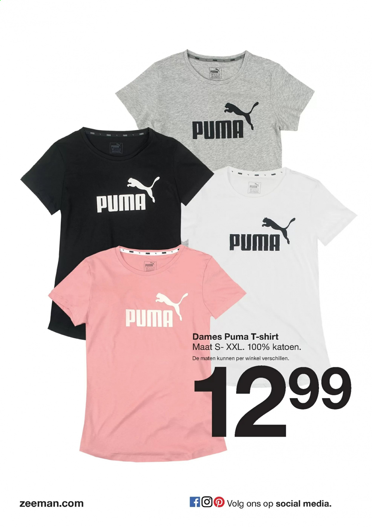 thumbnail - Zeeman-aanbieding - 9-1-2021 - 15-1-2021 -  producten in de aanbieding - Puma, shirt, t-shirt. Pagina 4.