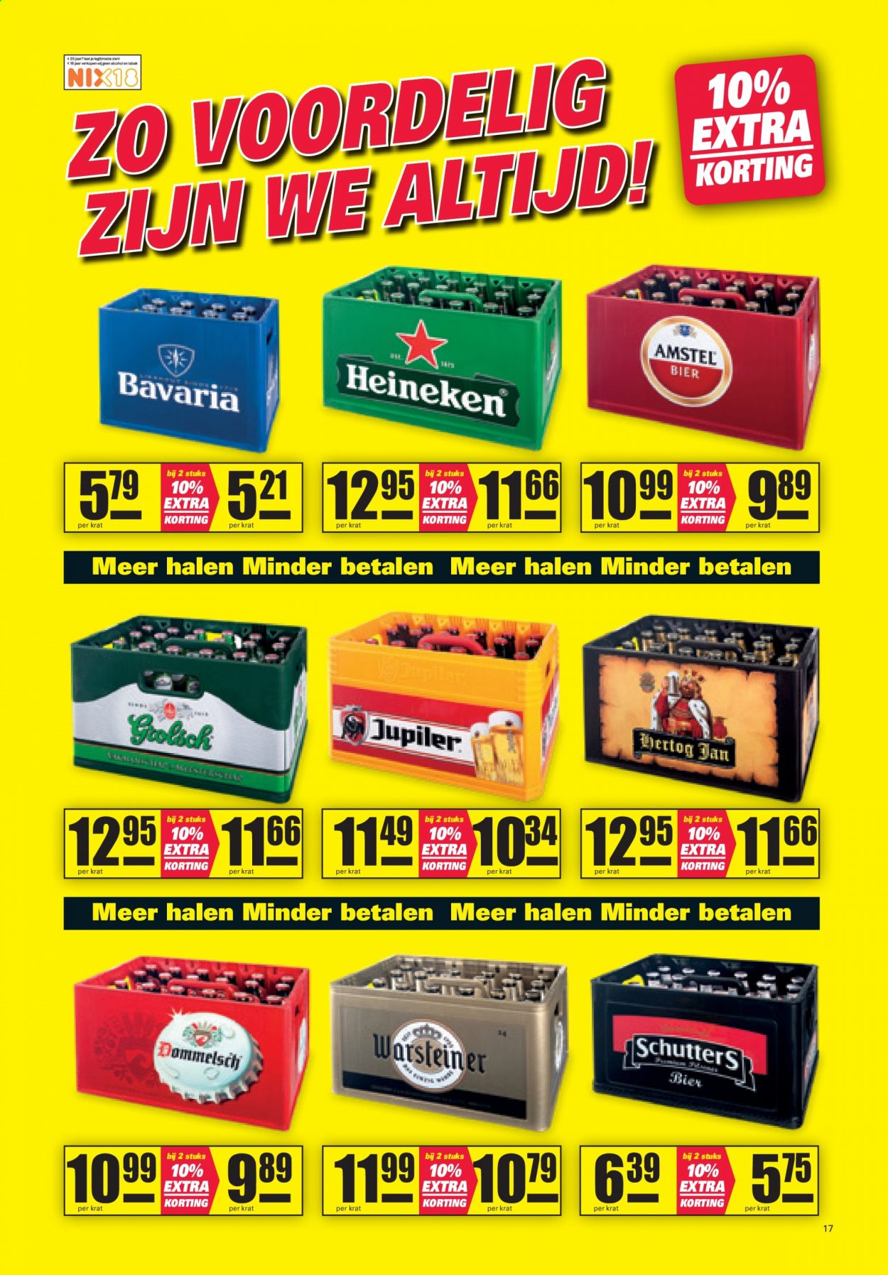thumbnail - Nettorama-aanbieding - 11-1-2021 - 17-1-2021 -  producten in de aanbieding - Amstel Bier, Heineken, Hertog Jan, Jupiler, Bavaria, bier. Pagina 17.