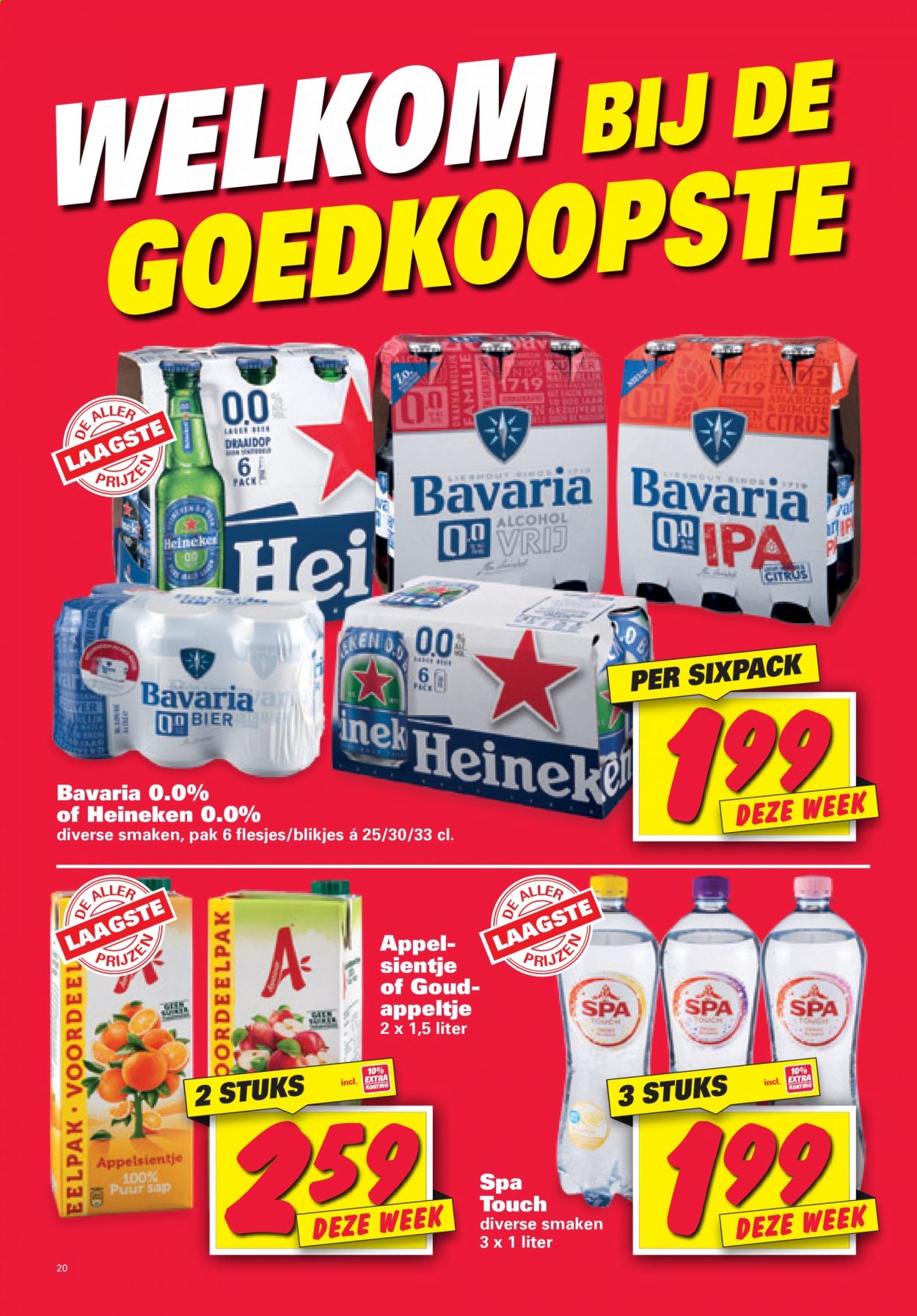 thumbnail - Nettorama-aanbieding - 11-1-2021 - 17-1-2021 -  producten in de aanbieding - Heineken, Bavaria, bier, appelsientje. Pagina 20.