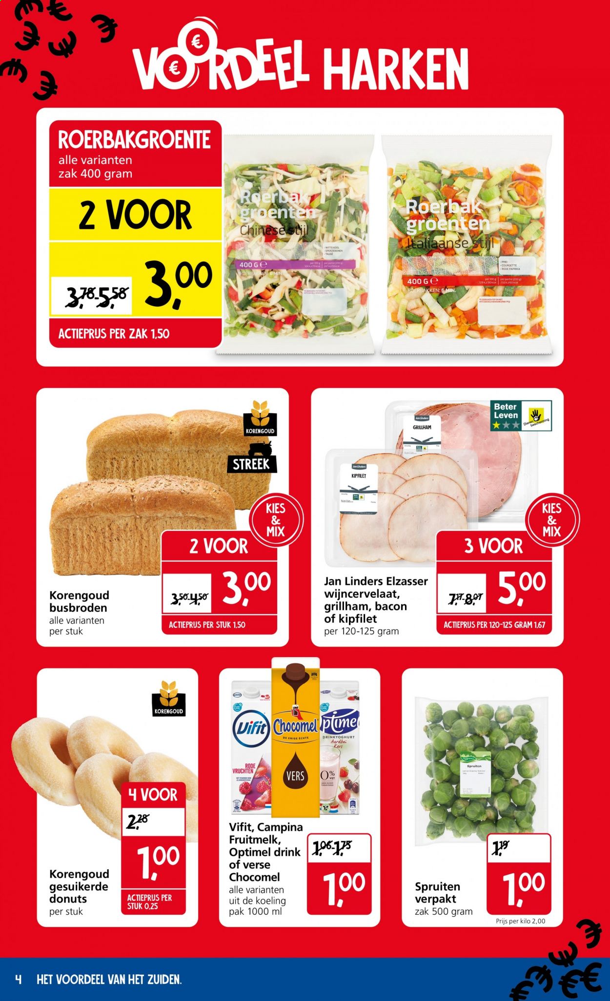 thumbnail - Jan Linders-aanbieding - 18-1-2021 - 24-1-2021 -  producten in de aanbieding - rode paprika, rode vruchten, kipfilet, bacon, Campina, drinkyoghurt. Pagina 4.