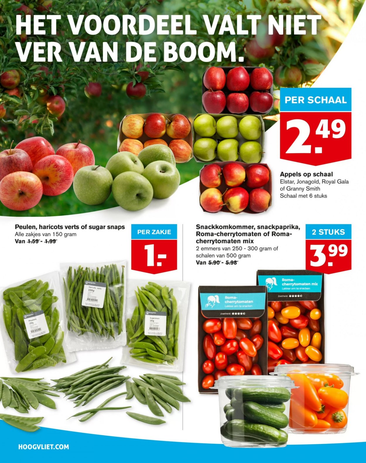 thumbnail - Hoogvliet-aanbieding - 3-2-2021 - 9-2-2021 -  producten in de aanbieding - cherrytomaten, peulen, appels. Pagina 6.