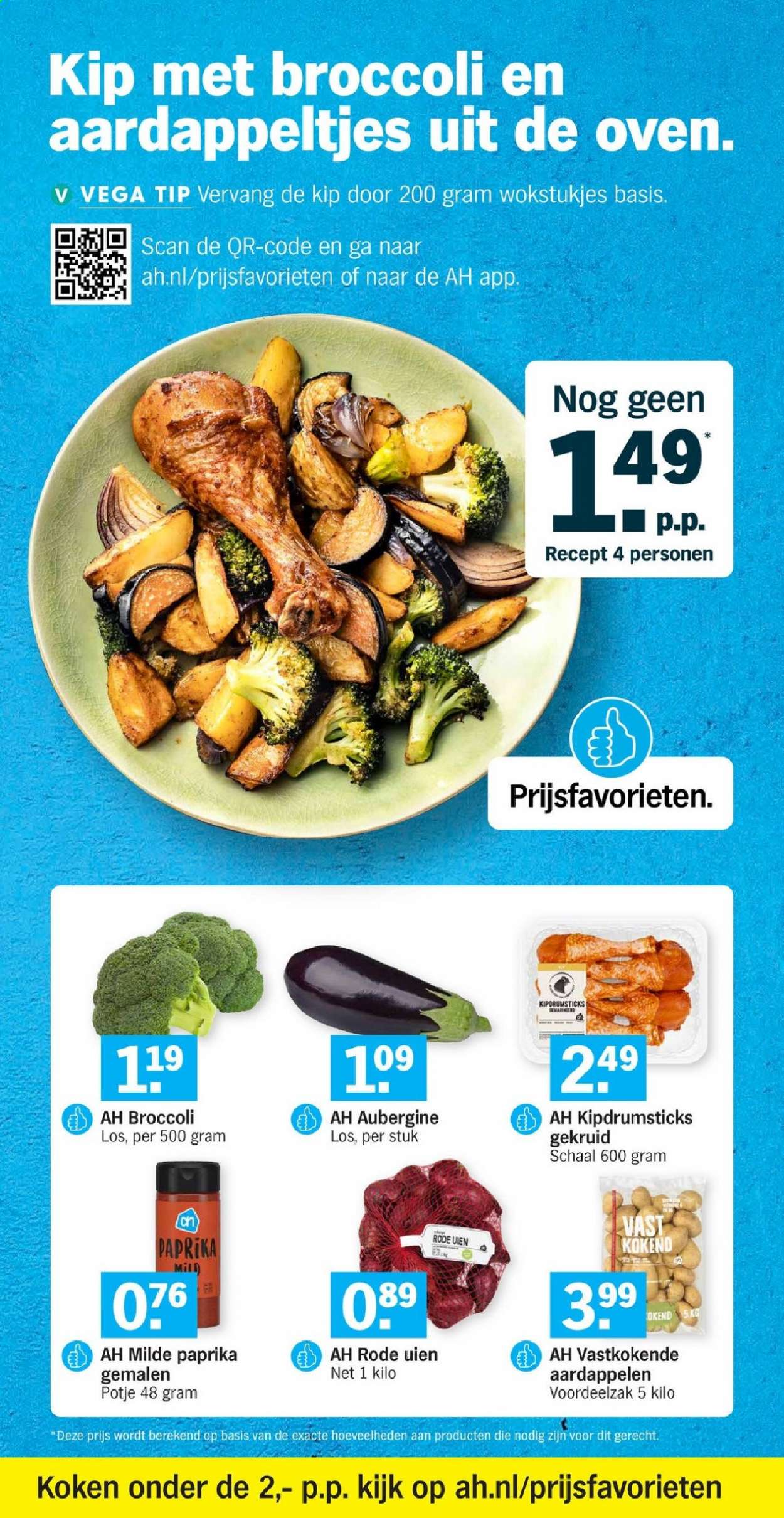 thumbnail - Albert Heijn-aanbieding -  producten in de aanbieding - aardappelen, aubergine, broccoli. Pagina 6.