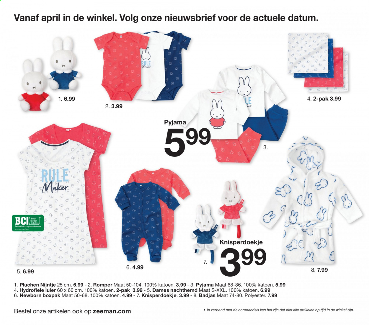 thumbnail - Zeeman-aanbieding -  producten in de aanbieding - luiers, Nijntje, pyjama. Pagina 16.