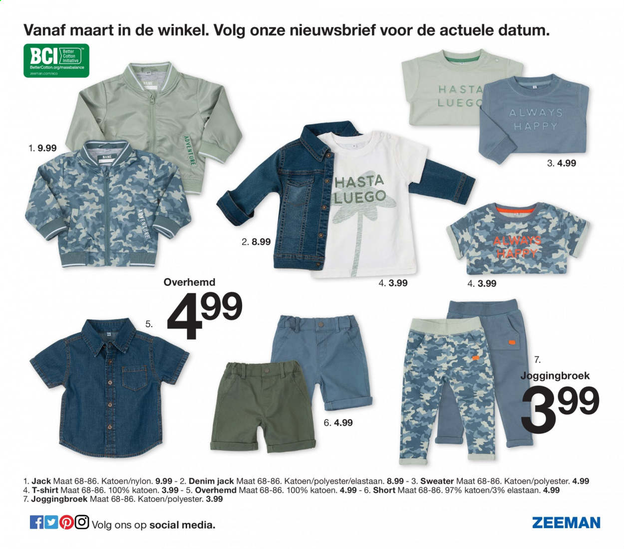 thumbnail - Zeeman-aanbieding -  producten in de aanbieding - Always, joggingbroek, short, shirt, t-shirt. Pagina 27.