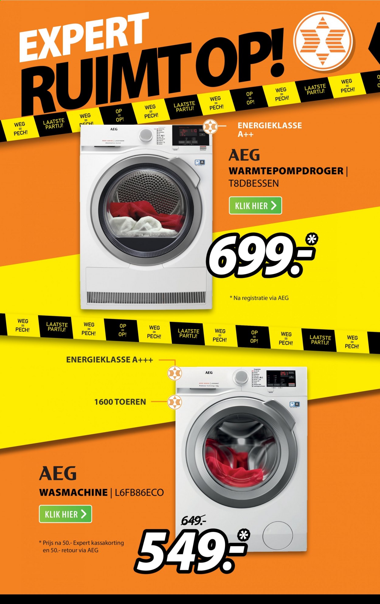 thumbnail - Expert-aanbieding - 8-2-2021 - 14-2-2021 -  producten in de aanbieding - AEG, wasmachine, warmtepompdroger. Pagina 12.