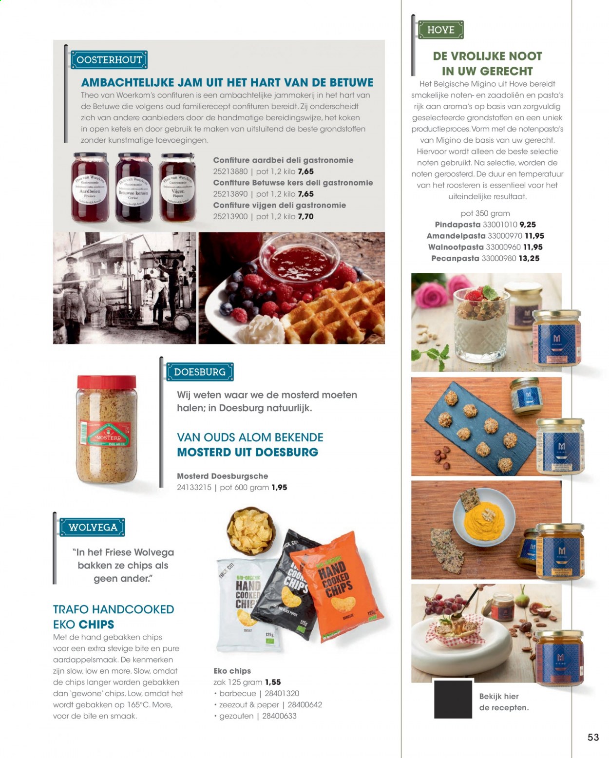 thumbnail - Hanos-aanbieding -  producten in de aanbieding - vijgen, chips, pasta, mosterd, BBQ. Pagina 53.