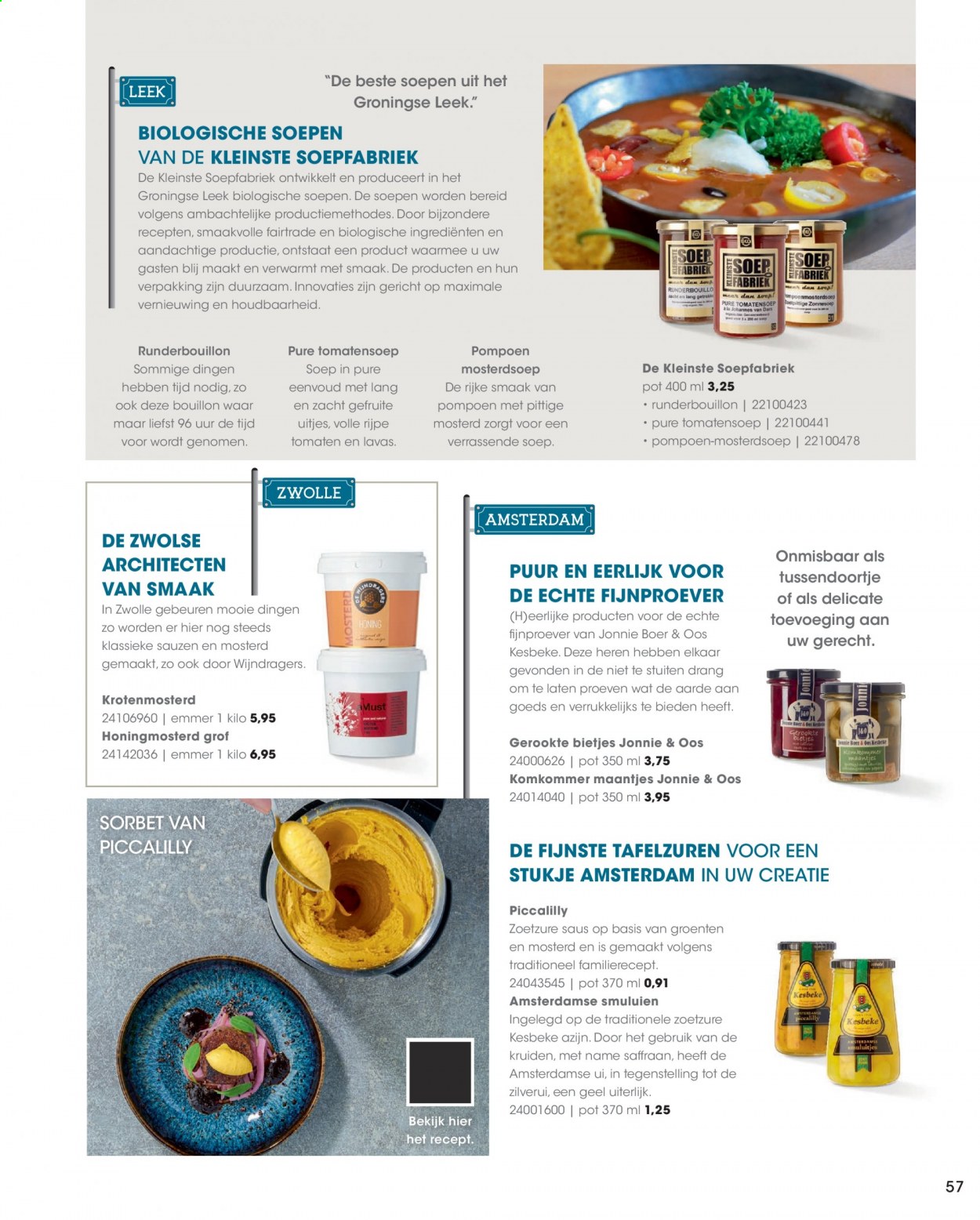 thumbnail - Hanos-aanbieding -  producten in de aanbieding - komkommer, pompoen, tomaten, runderbouillon, azijn. Pagina 57.