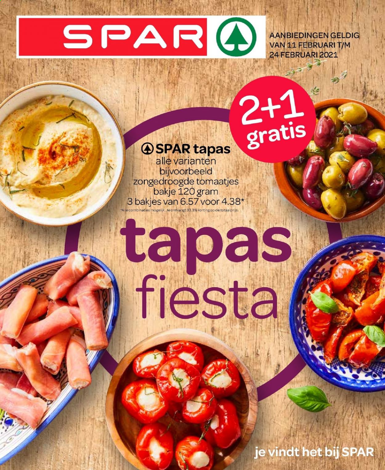 thumbnail - SPAR-aanbieding - 11-2-2021 - 24-2-2021 -  producten in de aanbieding - tapas, zongedroogde tomaat. Pagina 1.