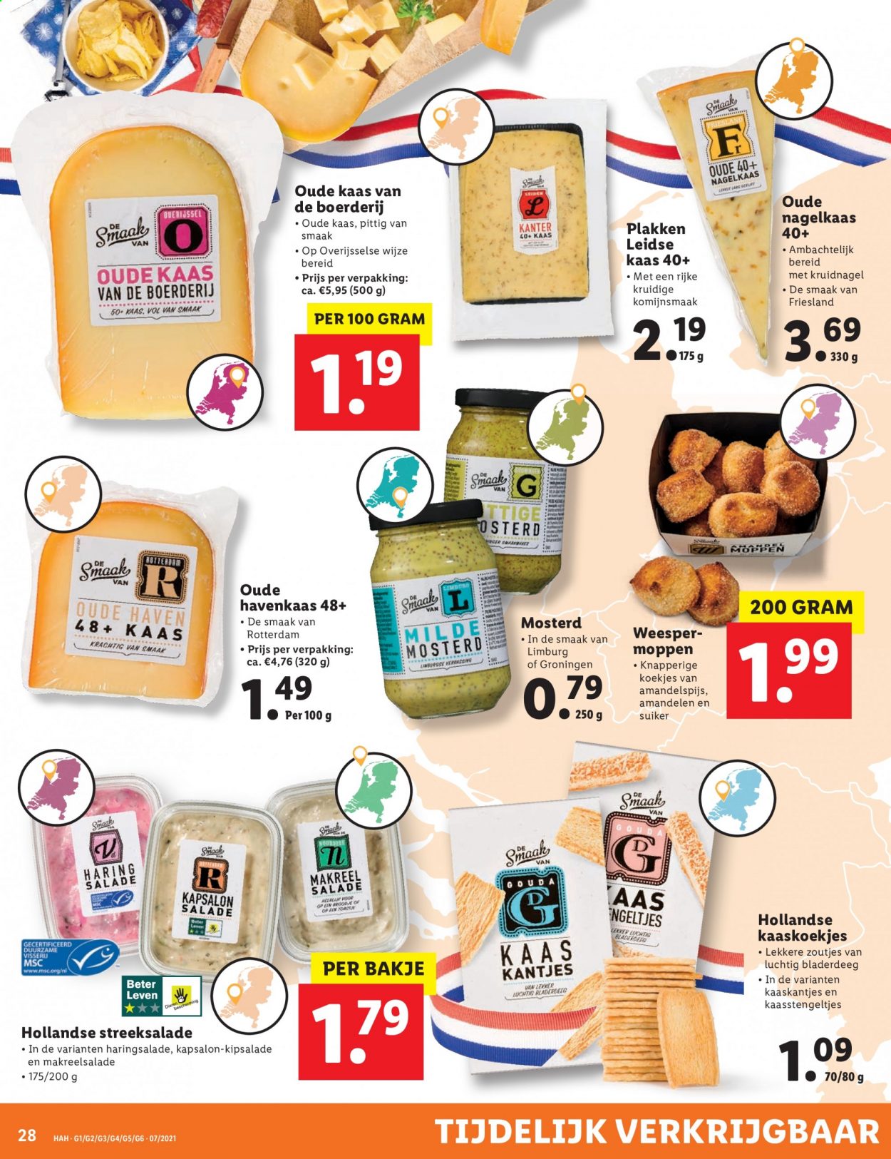 thumbnail - Lidl-aanbieding - 15-2-2021 - 21-2-2021 -  producten in de aanbieding - makreel, kaas, oude kaas, gouda, bladerdeeg, koekjes, suiker, amandelspijs, kruidnagel, kruidnagels, mosterd, amandelen. Pagina 28.