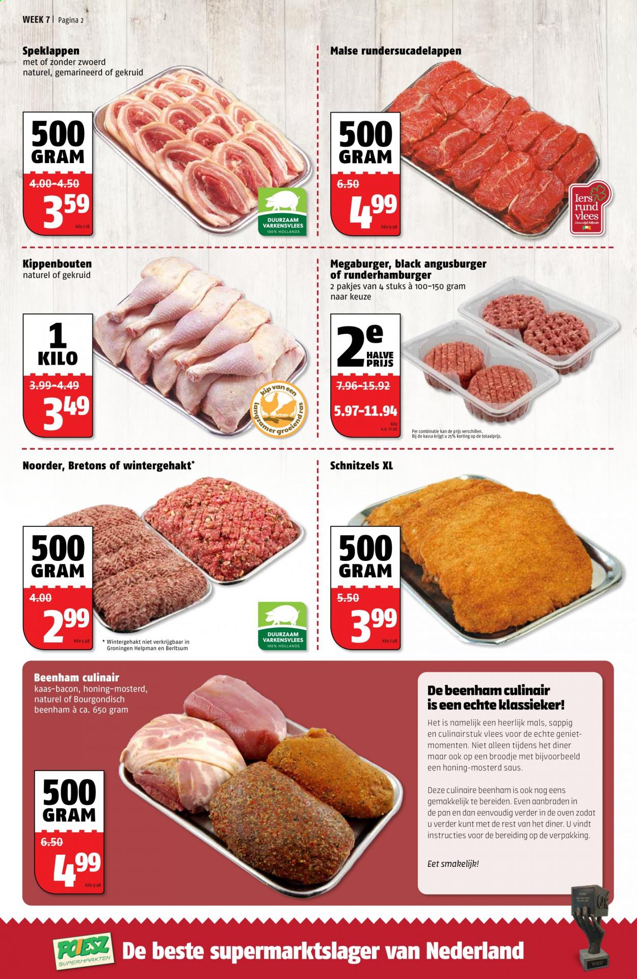 thumbnail - Poiesz-aanbieding - 15-2-2021 - 21-2-2021 -  producten in de aanbieding - angusburgers, bacon, beenham, kaas, mosterd. Pagina 3.