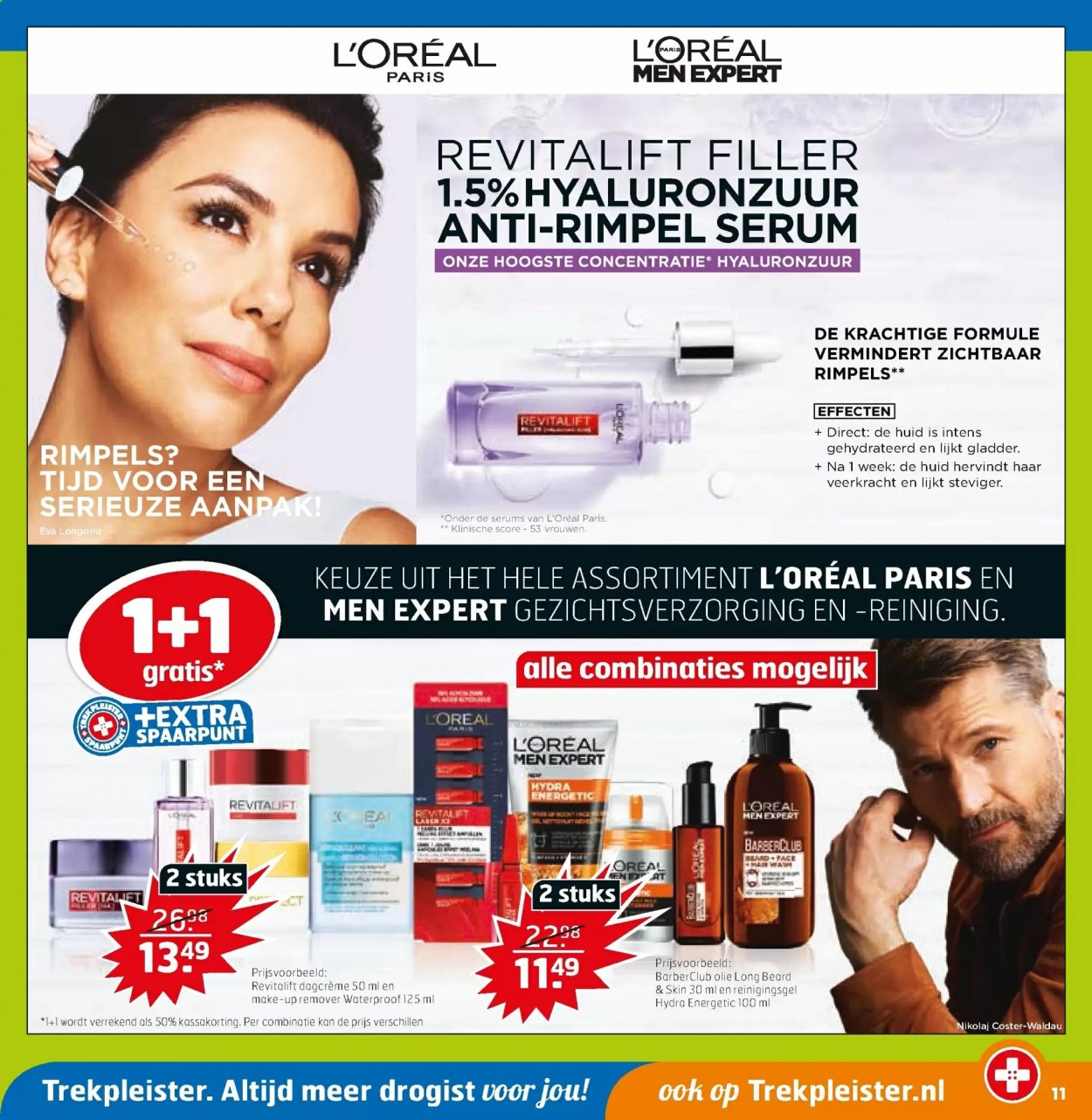 thumbnail - Trekpleister-aanbieding - 16-2-2021 - 28-2-2021 -  producten in de aanbieding - L’oréal, make-up, dagcrème, anti-rimpel serum. Pagina 11.