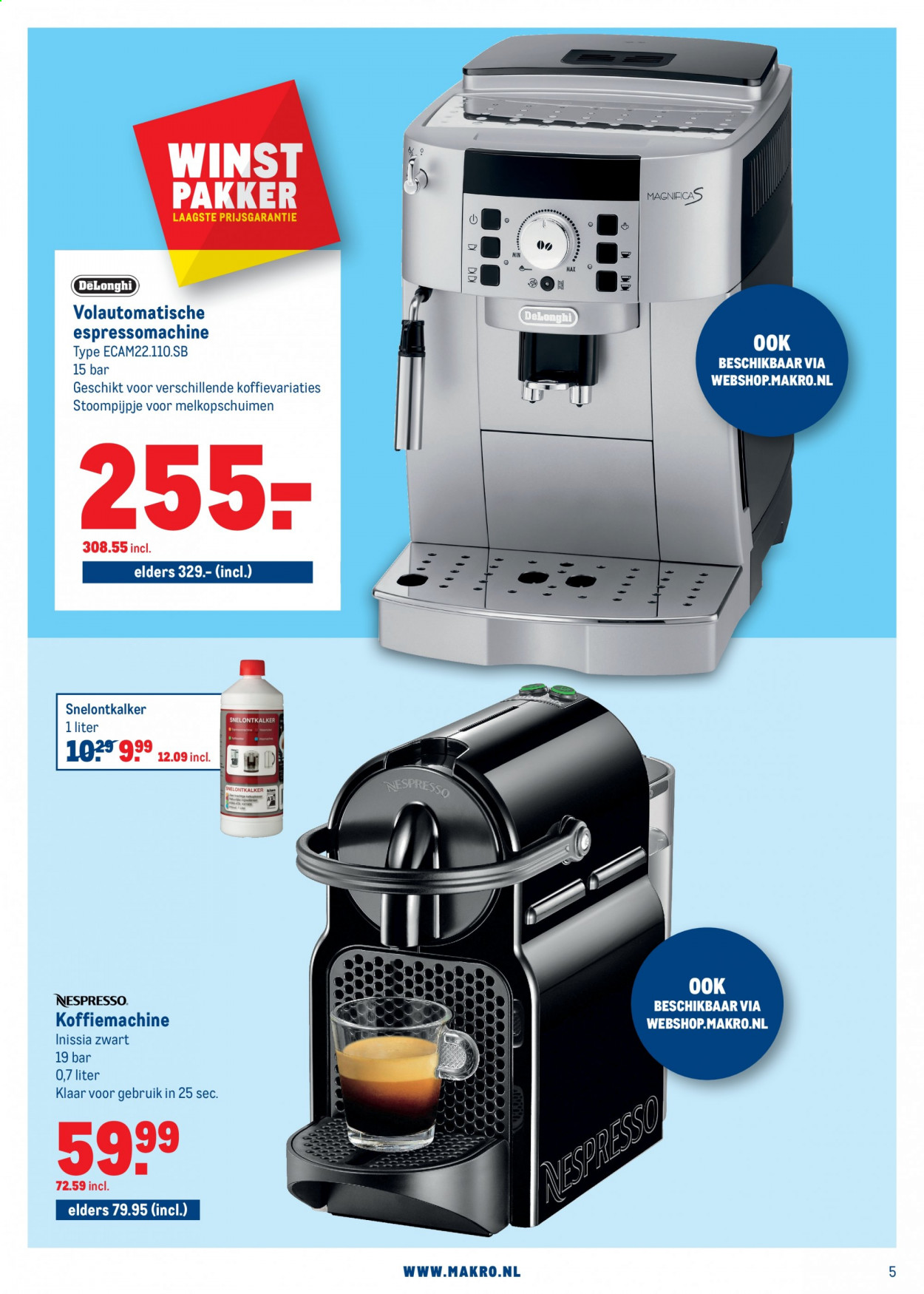 thumbnail - Makro-aanbieding - 17-2-2021 - 2-3-2021 -  producten in de aanbieding - DeLonghi, Nespresso. Pagina 5.