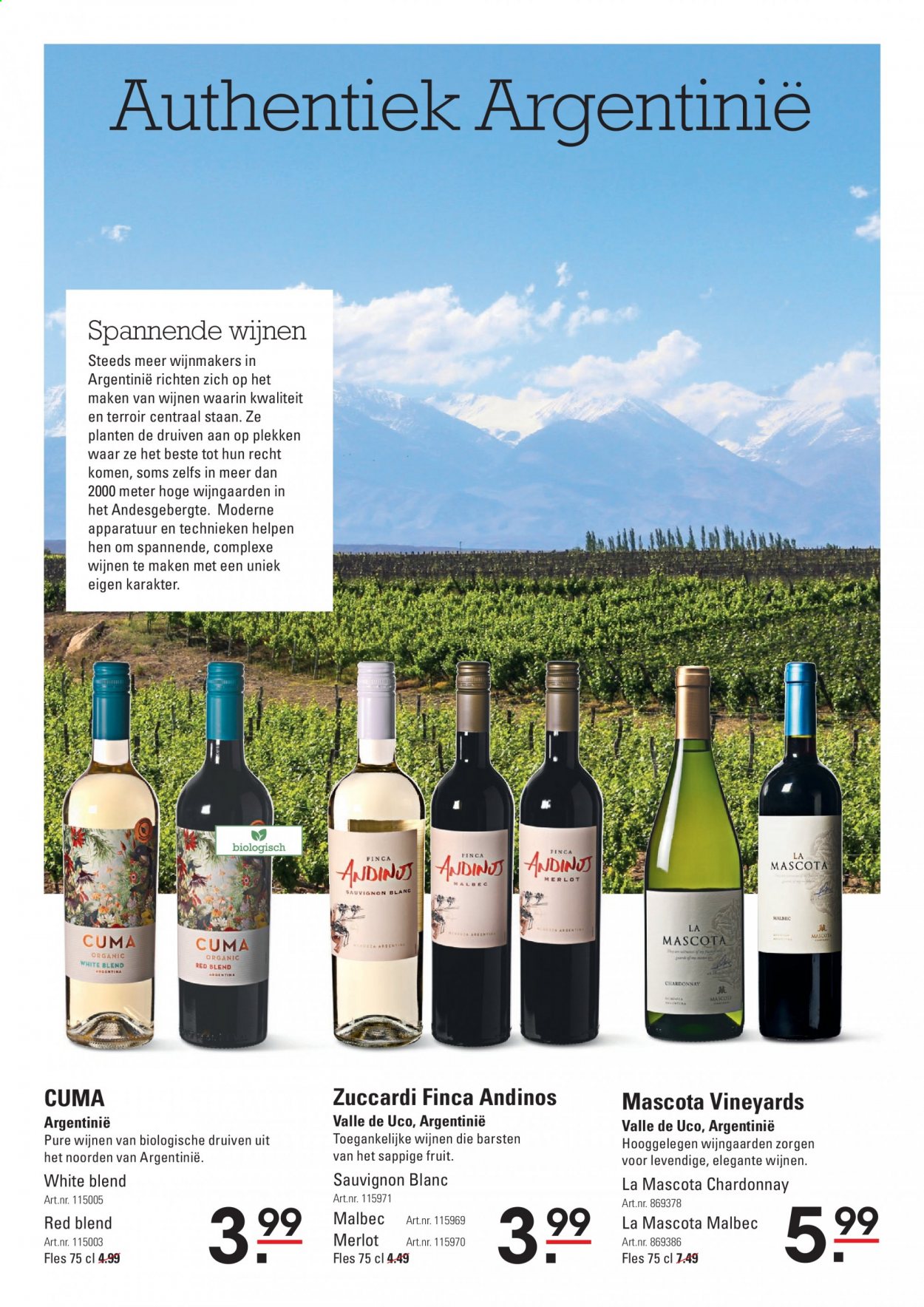 thumbnail - Sligro-aanbieding - 18-2-2021 - 8-3-2021 -  producten in de aanbieding - druiven, Chardonnay, Merlot, Sauvignon Blanc. Pagina 2.