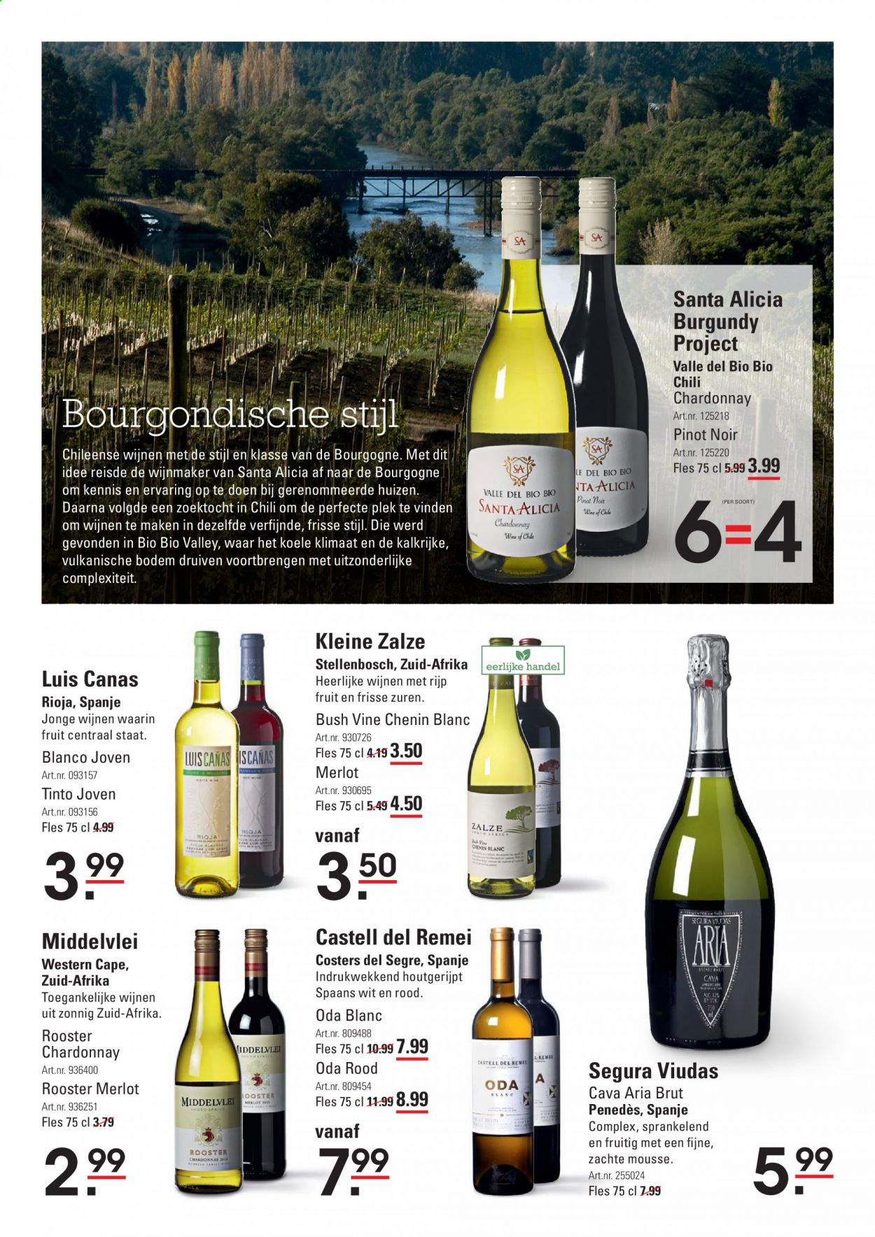 thumbnail - Sligro-aanbieding - 18-2-2021 - 8-3-2021 -  producten in de aanbieding - druiven, Cava, Chardonnay, Merlot, Rioja, Pinot Noir. Pagina 3.