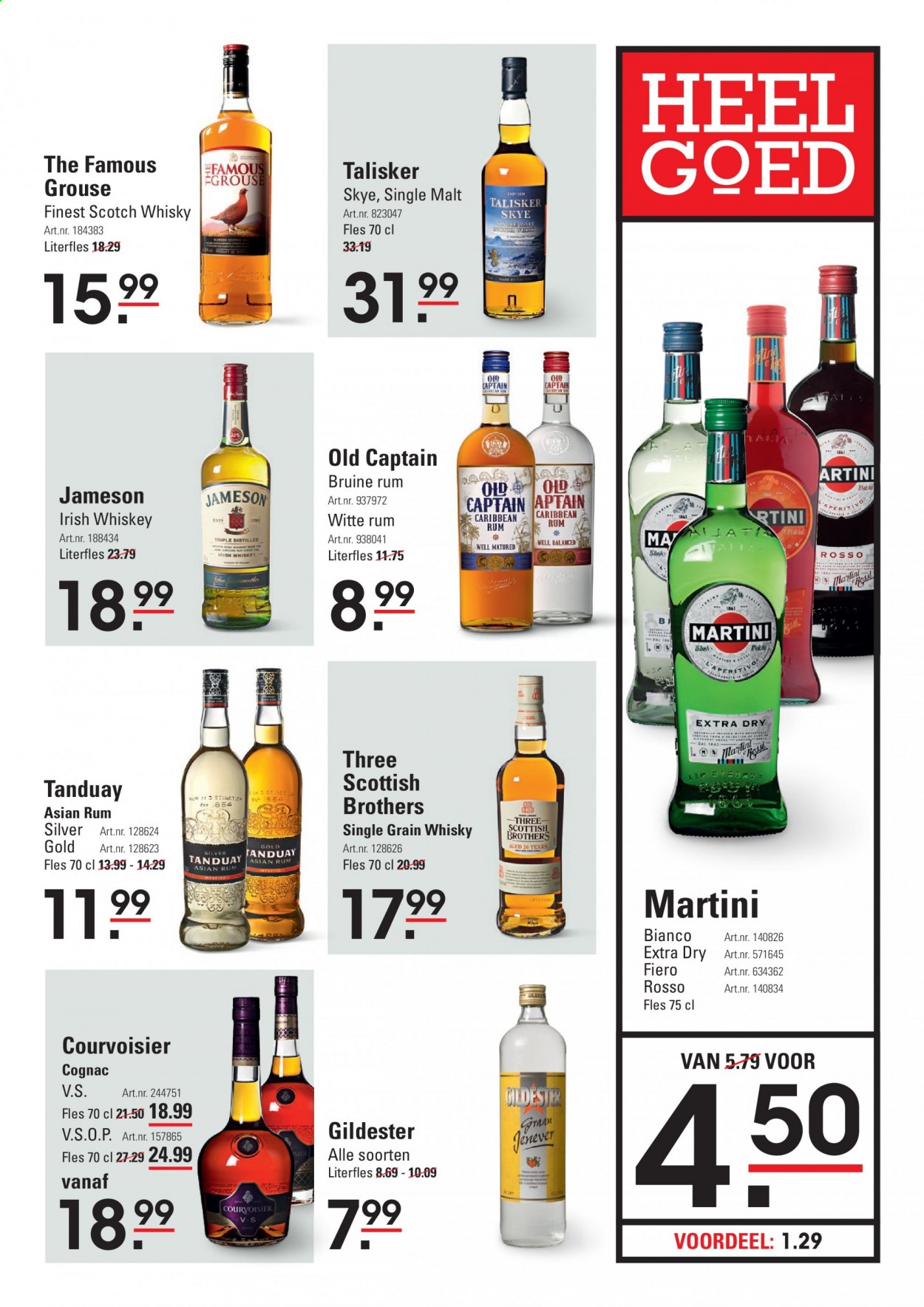 thumbnail - Sligro-aanbieding - 18-2-2021 - 8-3-2021 -  producten in de aanbieding - Martini, rum, cognac, irish whiskey, Jameson, scotch whisky, Single Malt, whiskey, whisky, Jenever, Talisker. Pagina 11.