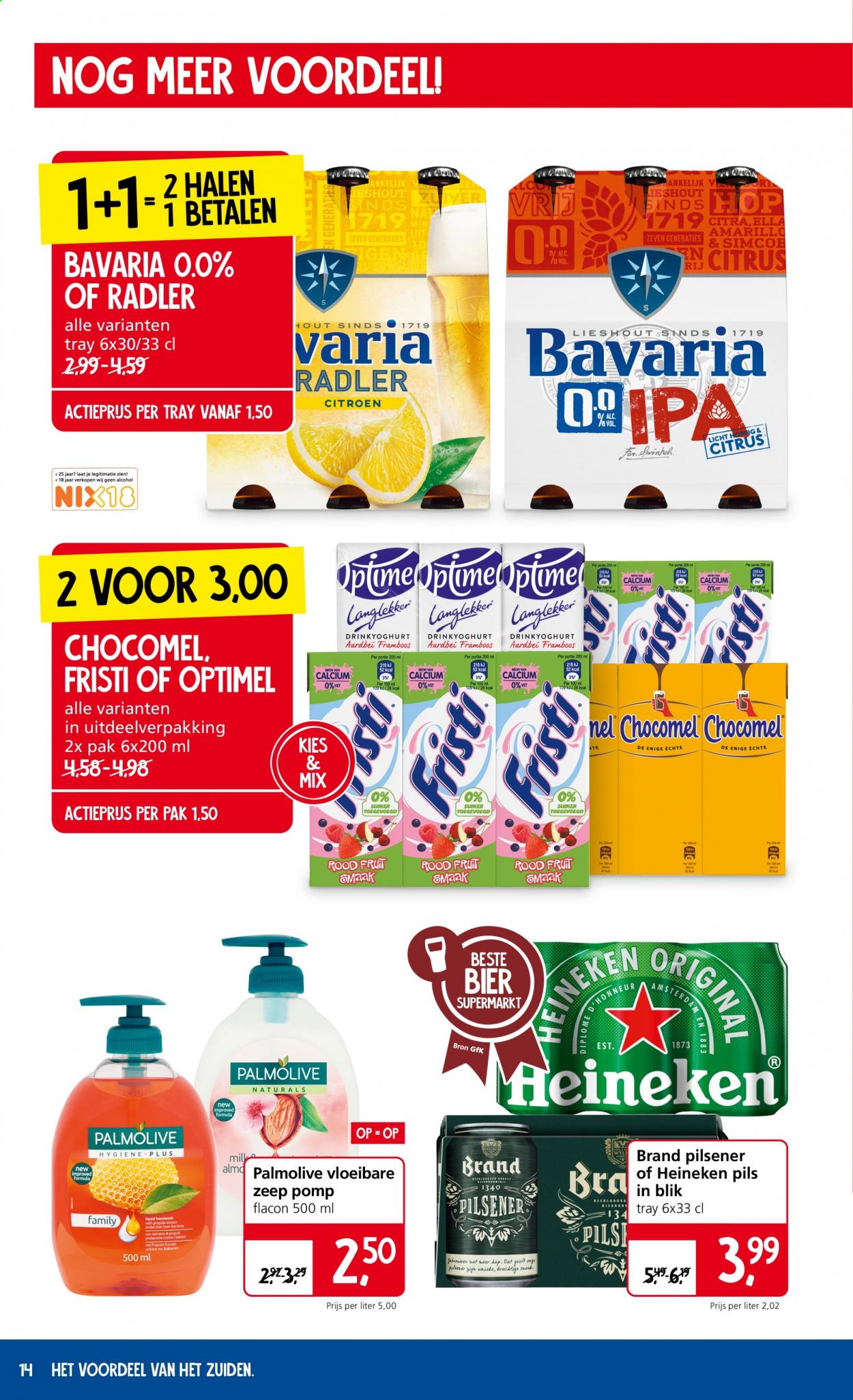 thumbnail - Jan Linders-aanbieding - 22-2-2021 - 28-2-2021 -  producten in de aanbieding - pilsener, Heineken, Bavaria, bier, citroen, suiker, Palmolive, zeep, Calcium. Pagina 14.