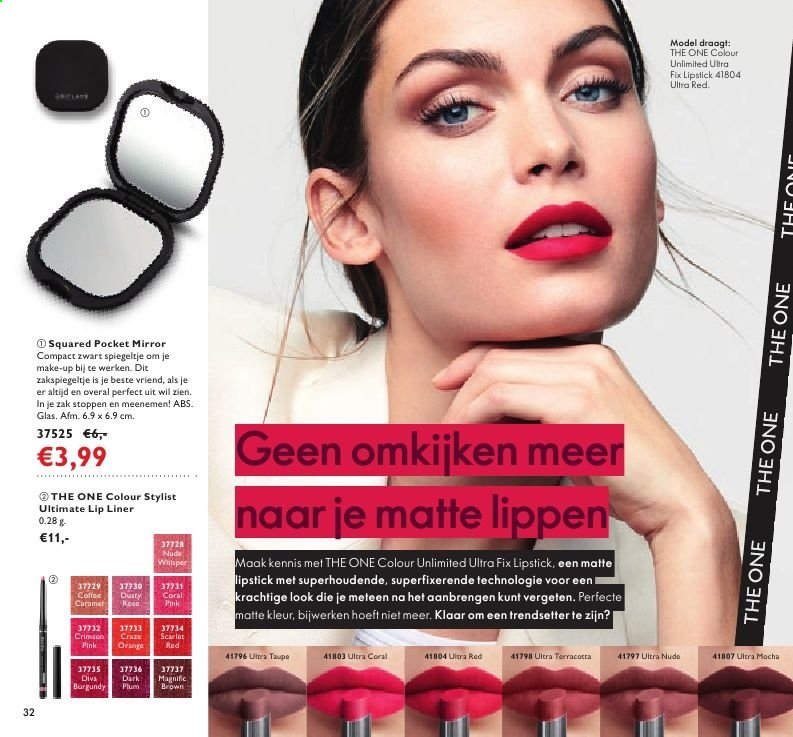 thumbnail - Oriflame-aanbieding - 26-2-2021 - 18-3-2021 -  producten in de aanbieding - lippenstift, The One, make-up. Pagina 32.