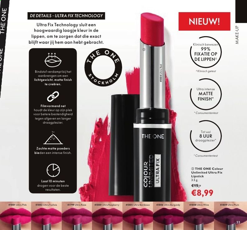 thumbnail - Oriflame-aanbieding - 26-2-2021 - 18-3-2021 -  producten in de aanbieding - lippenstift, The One, make-up. Pagina 33.
