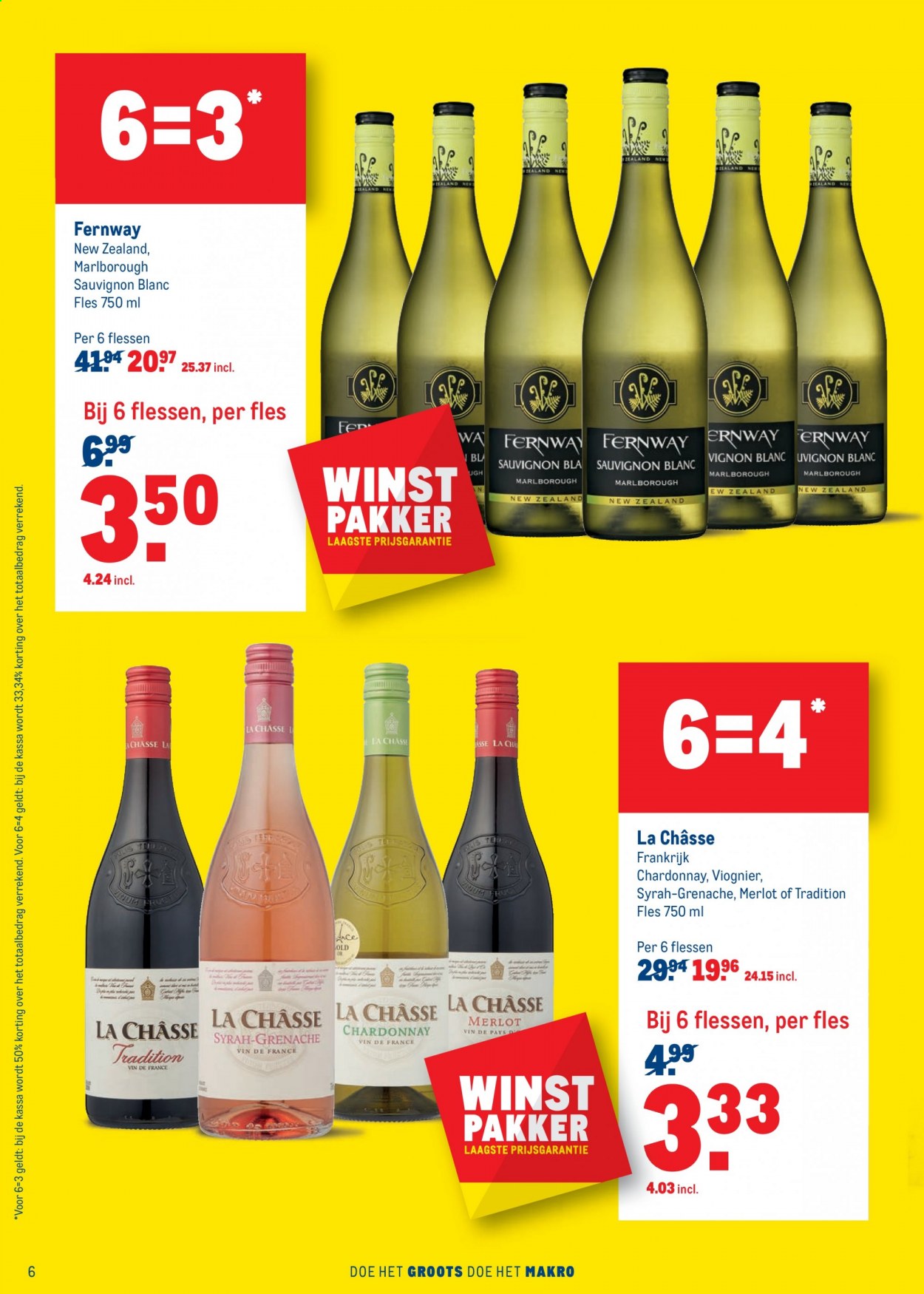 thumbnail - Makro-aanbieding - 3-3-2021 - 16-3-2021 -  producten in de aanbieding - Chardonnay, Merlot, Sauvignon Blanc. Pagina 6.