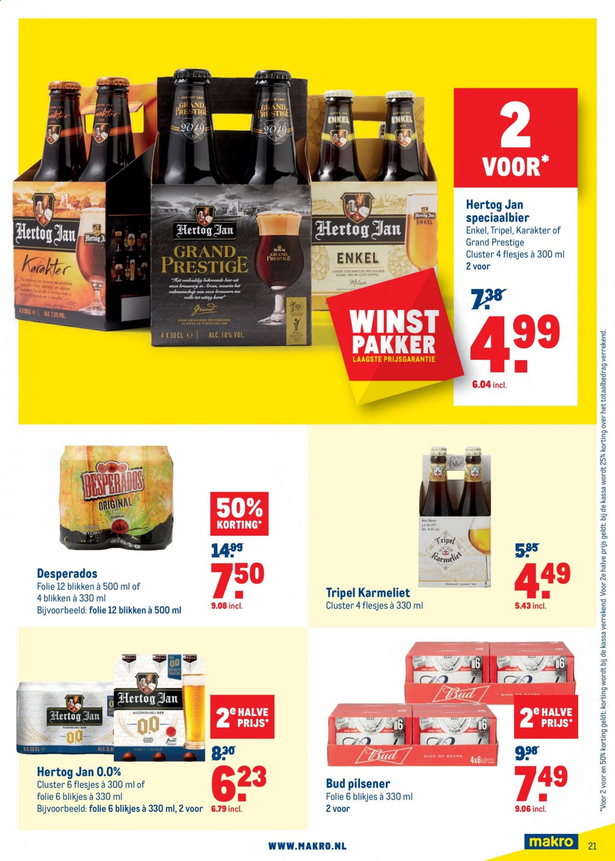 thumbnail - Makro-aanbieding - 3-3-2021 - 16-3-2021 -  producten in de aanbieding - pilsener, Hertog Jan, bier, Desperados. Pagina 21.