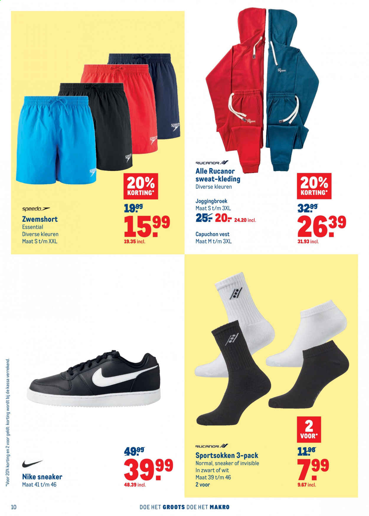 thumbnail - Makro-aanbieding - 3-3-2021 - 16-3-2021 -  producten in de aanbieding - Speedo, Nike, joggingbroek, vest. Pagina 10.