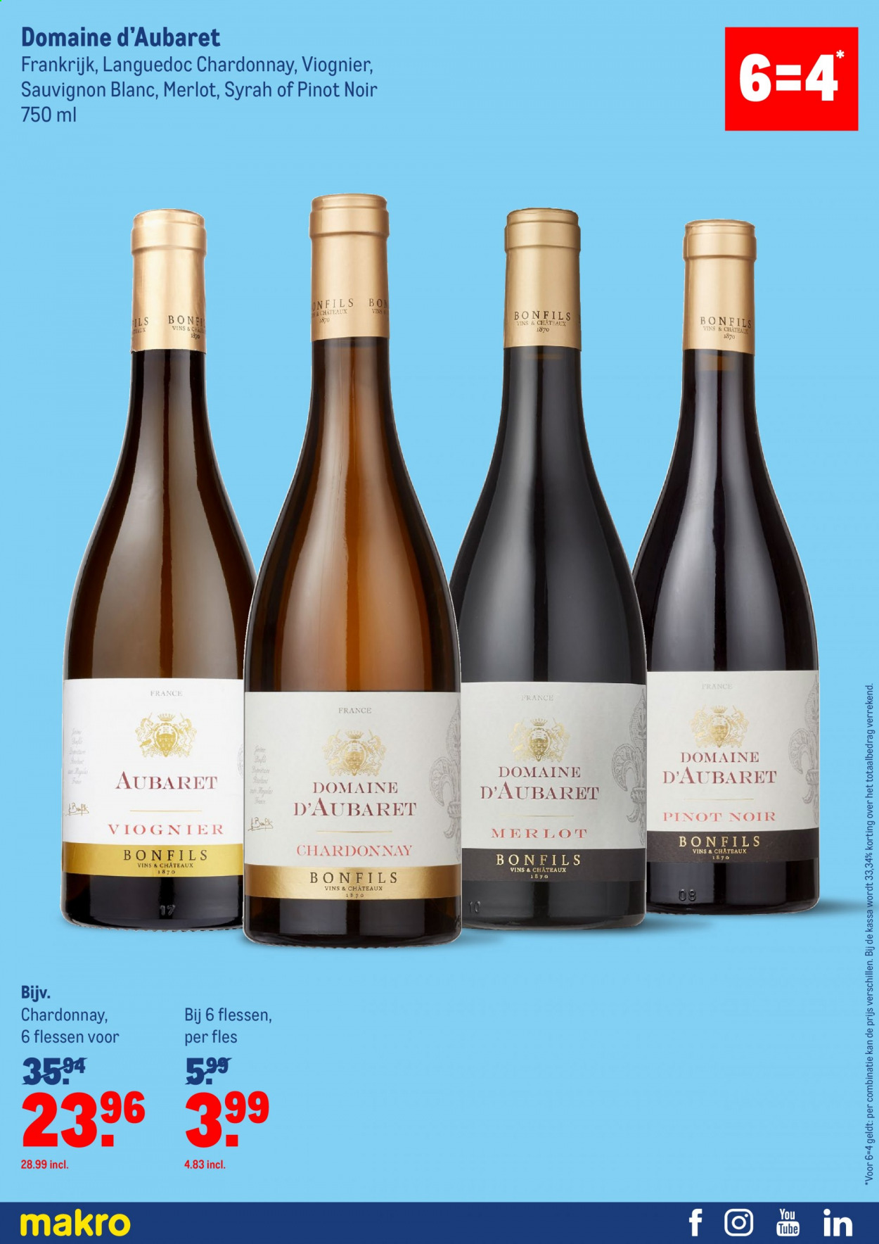 thumbnail - Makro-aanbieding - 3-3-2021 - 30-3-2021 -  producten in de aanbieding - Chardonnay, Merlot, Pinot Noir, Sauvignon Blanc. Pagina 39.