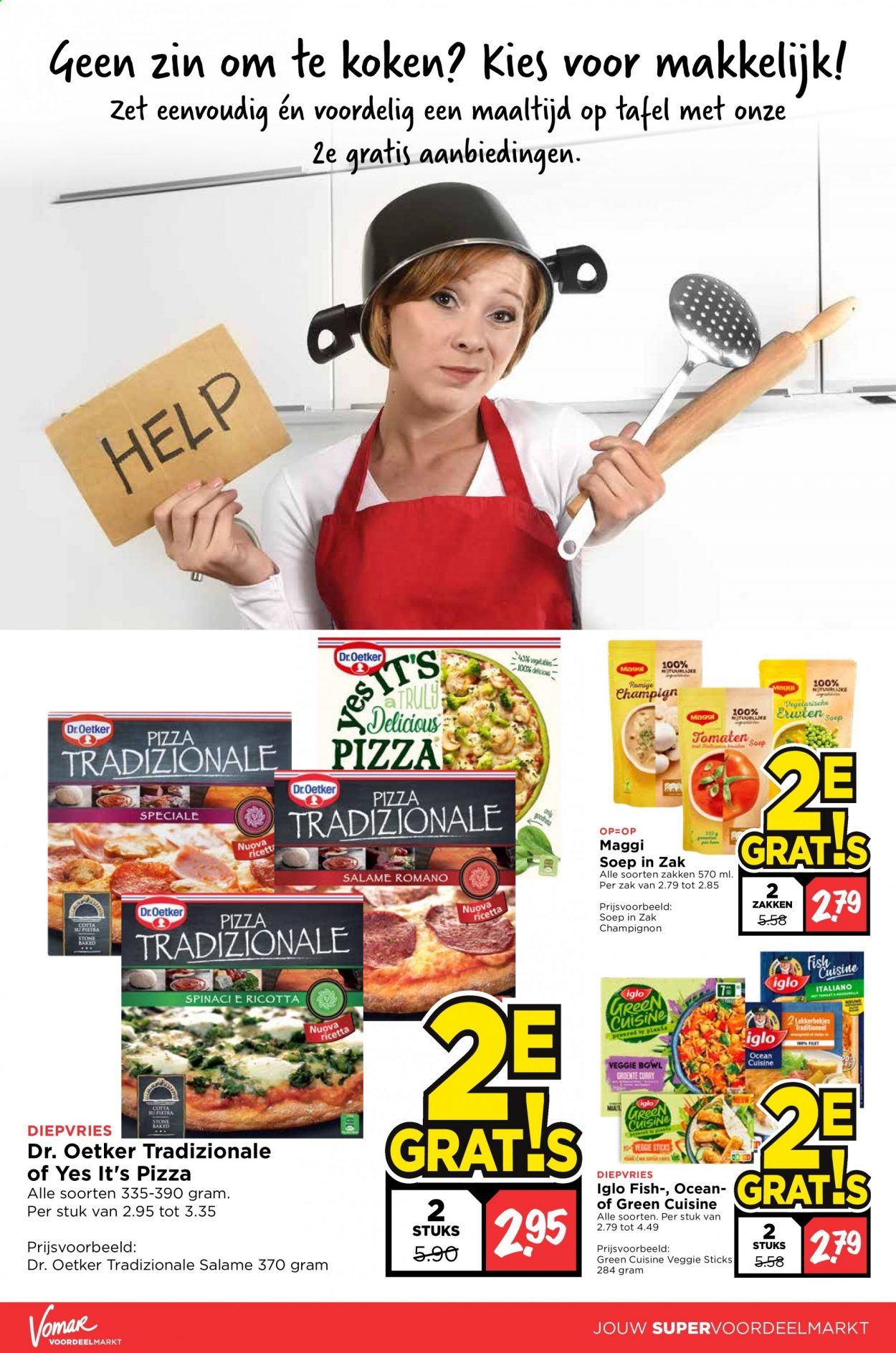 thumbnail - Vomar-aanbieding - 4-3-2021 - 6-3-2021 -  producten in de aanbieding - Dr. Oetker, Maggi, pizza, Veggie, ricotta, Iglo, curry. Pagina 9.