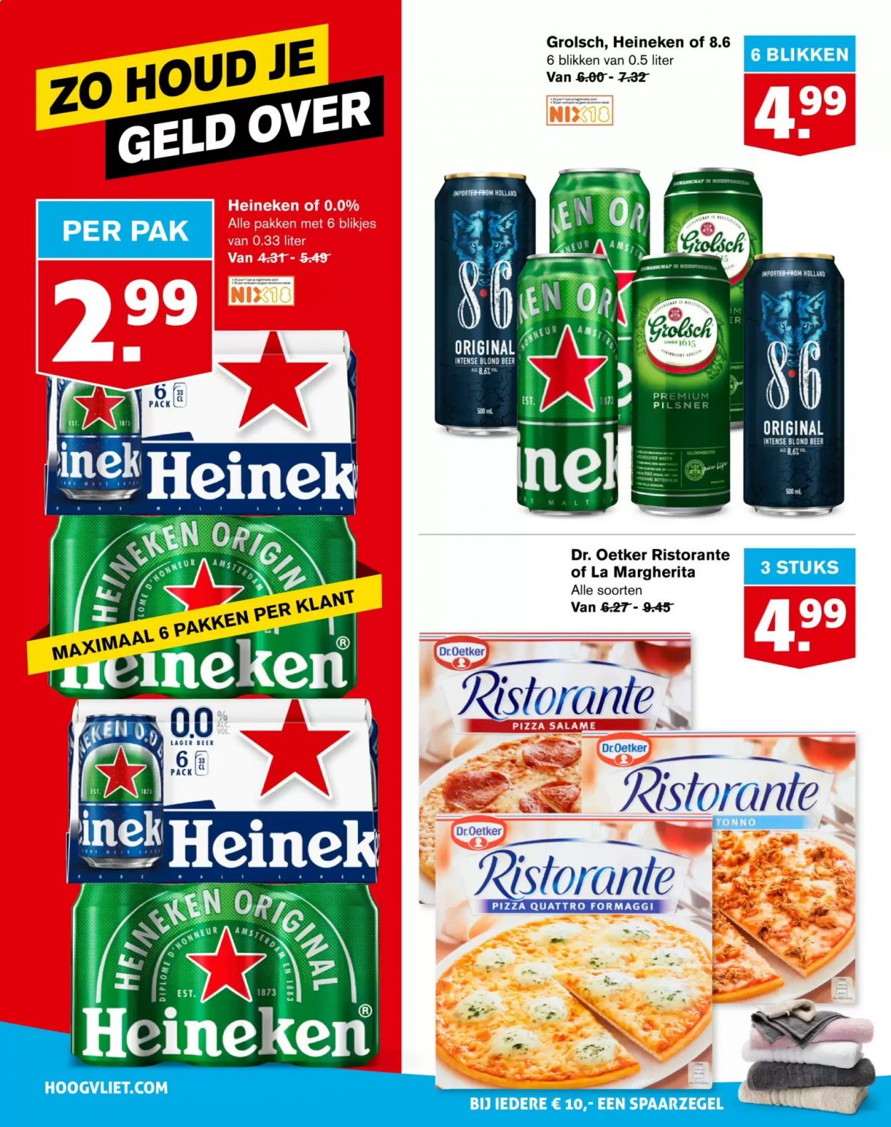 thumbnail - Hoogvliet-aanbieding - 10-3-2021 - 16-3-2021 -  producten in de aanbieding - Heineken, Grolsch, Dr. Oetker, pizza, gin. Pagina 26.