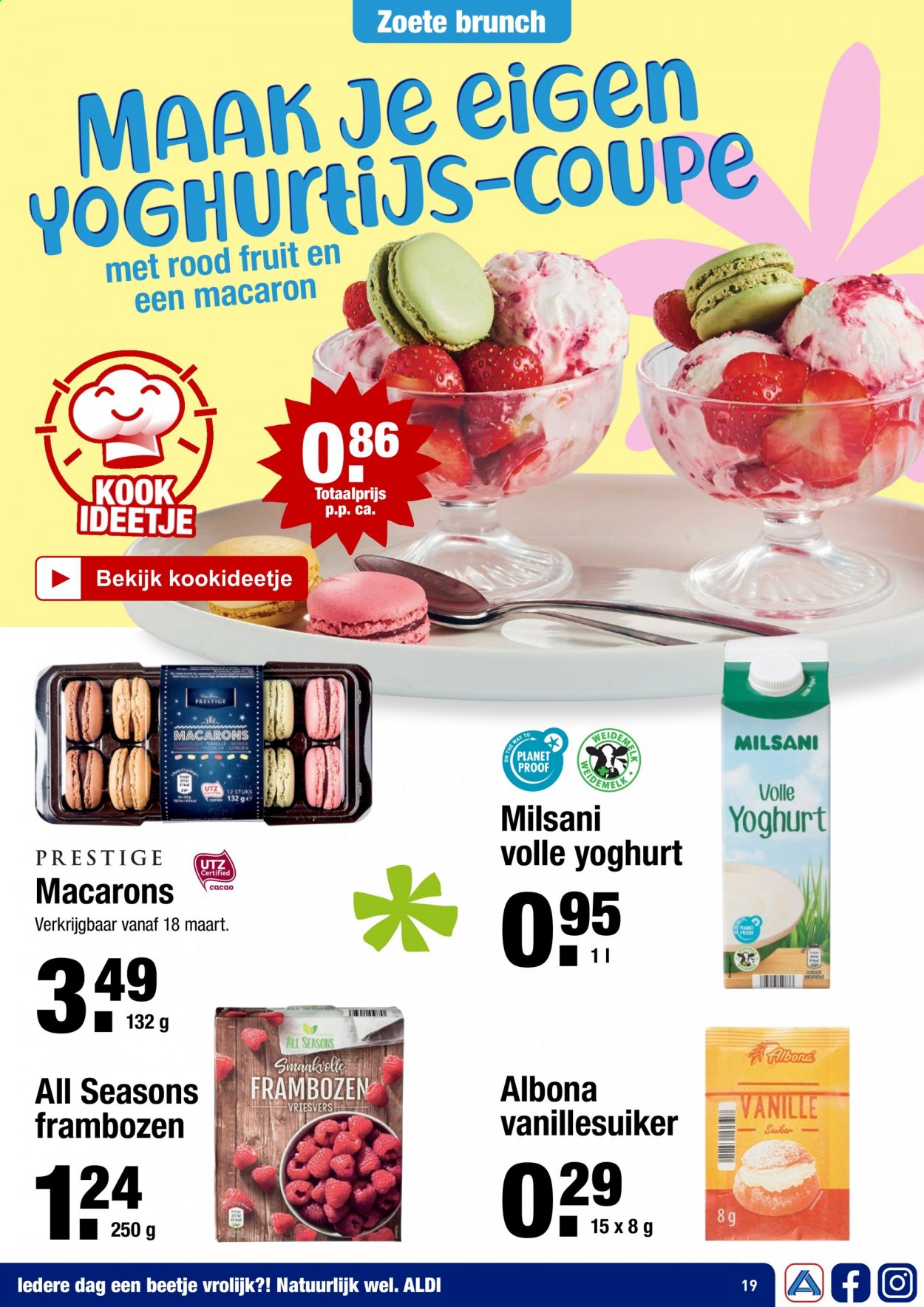 thumbnail - Aldi-aanbieding - 22-2-2021 - 5-4-2021 -  producten in de aanbieding - macarons, citroen, frambozen, volle yoghurt, yoghurt, suiker. Pagina 22.