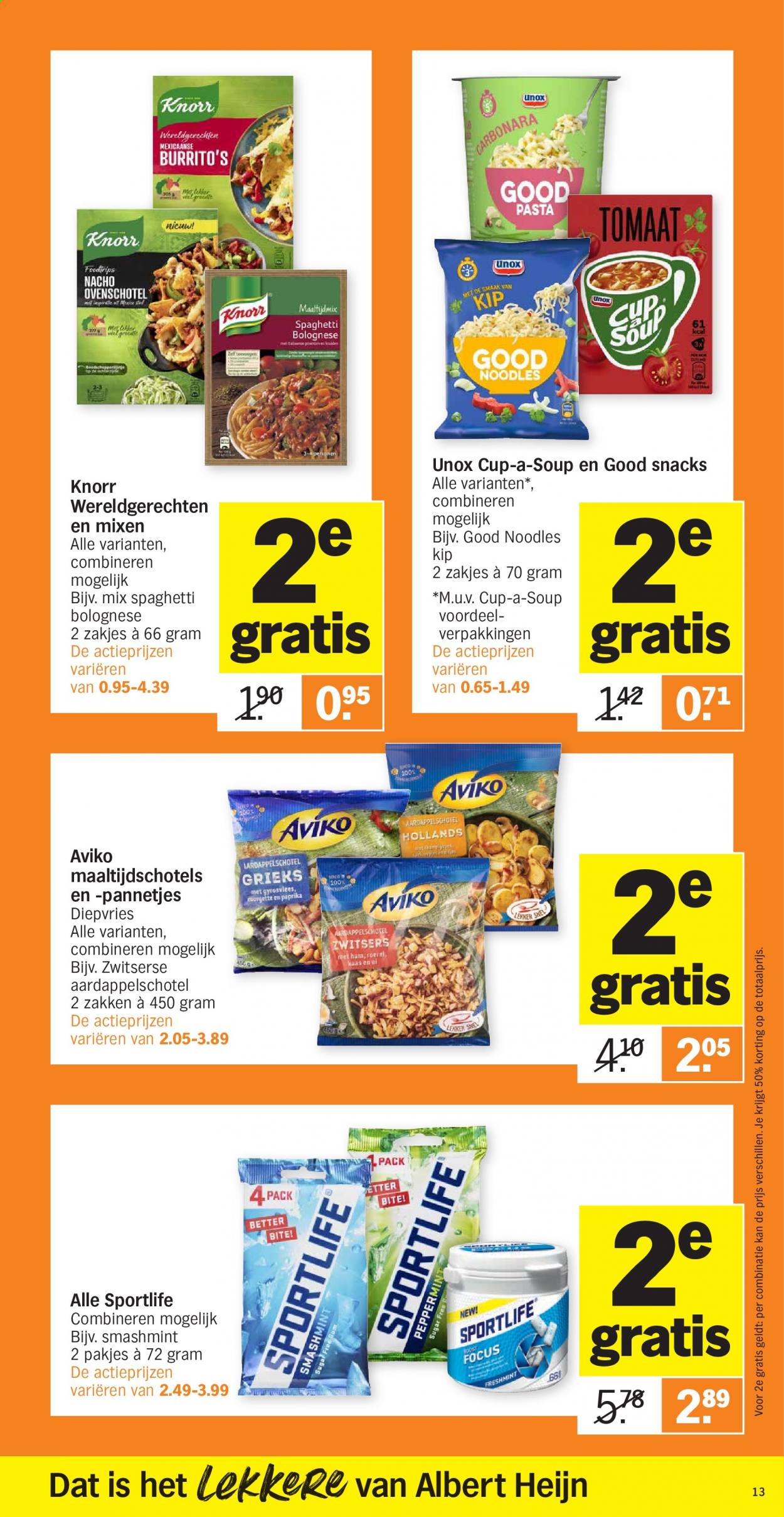 thumbnail - Albert Heijn-aanbieding - 8-3-2021 - 14-3-2021 -  producten in de aanbieding - cup-a-soup, Knorr, spaghetti. Pagina 13.