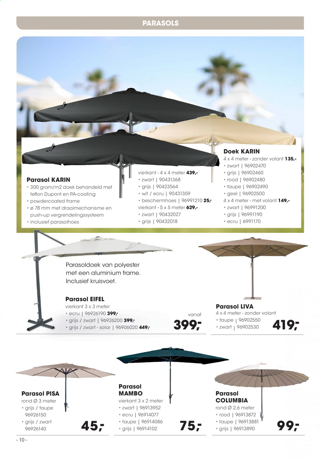 thumbnail - Hanos-aanbieding - 8-3-2021 - 31-8-2021 -  producten in de aanbieding - parasol. Pagina 10.