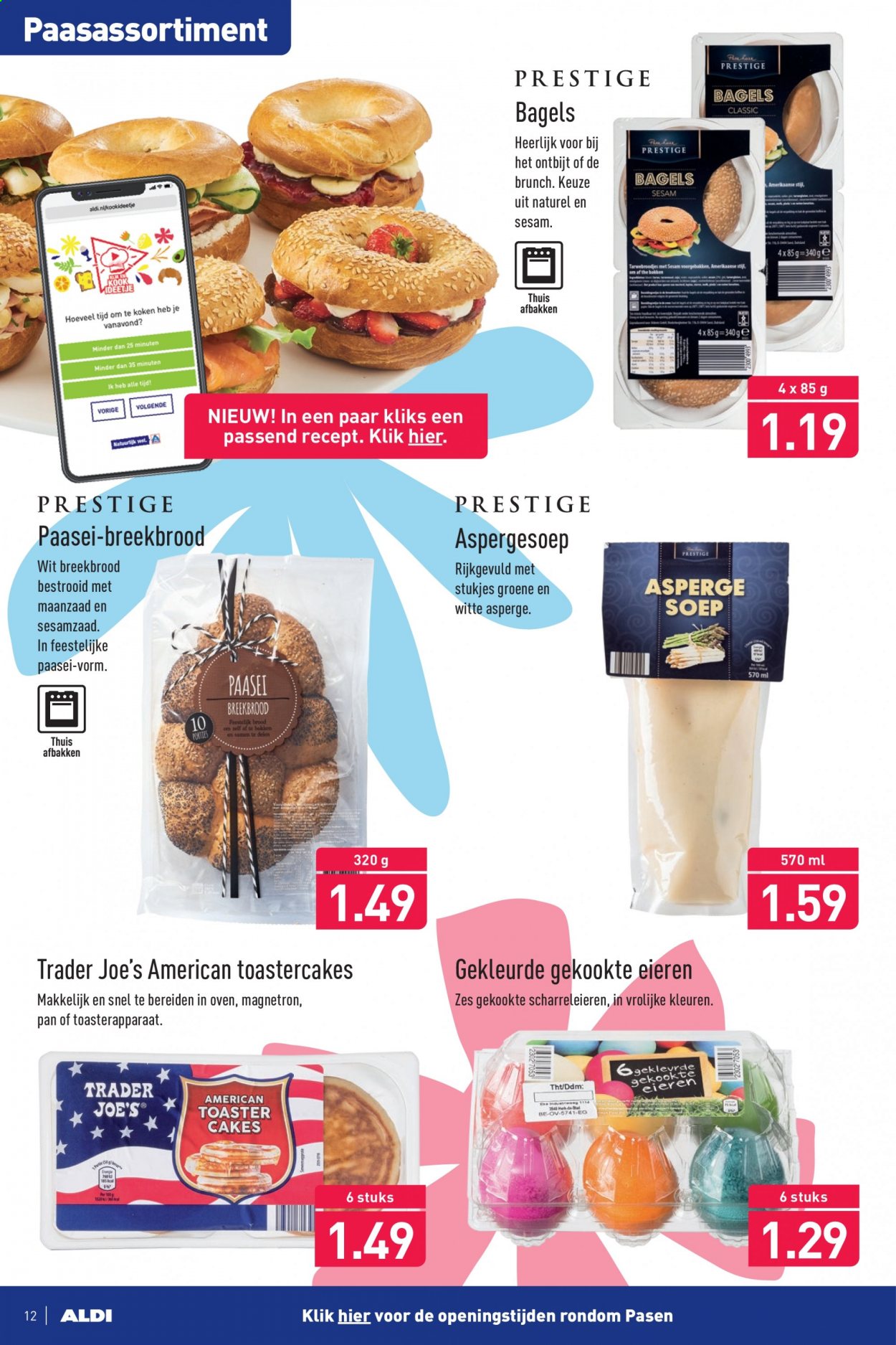 thumbnail - Aldi-aanbieding - 29-3-2021 - 5-4-2021 -  producten in de aanbieding - bagels, breekbrood, brood, sesamzaad. Pagina 12.