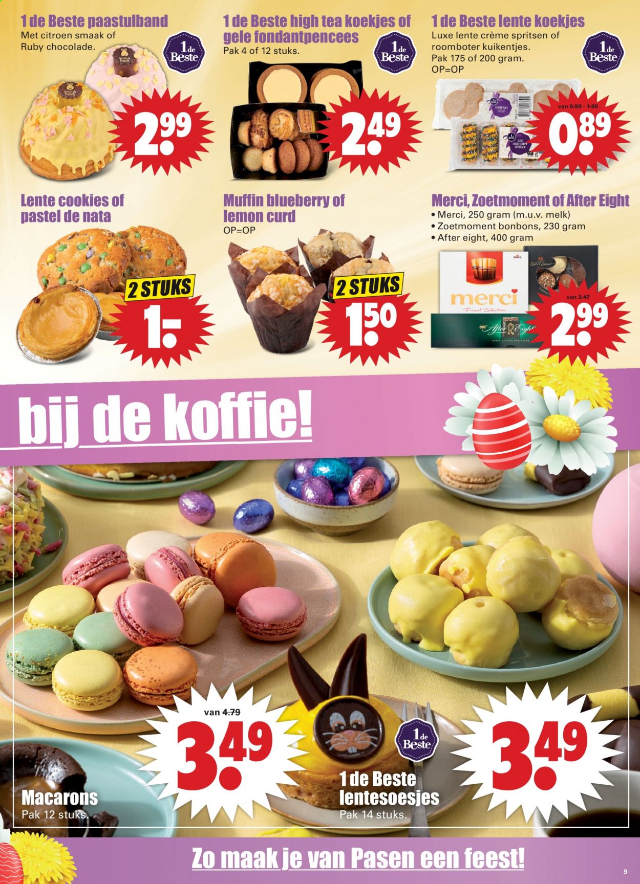 thumbnail - Dirk-aanbieding - 28-3-2021 - 3-4-2021 -  producten in de aanbieding - macarons, citroen, crème, melk, roomboter, After Eight, chocolade, koekjes, cookies, thee, koffie. Pagina 9.