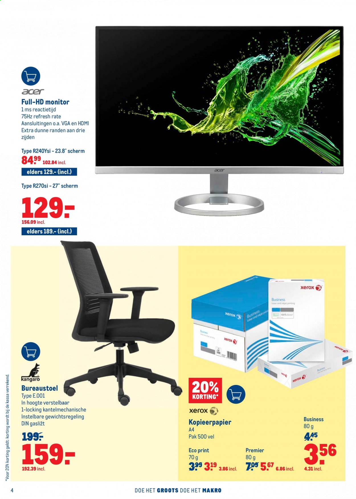 thumbnail - Makro-aanbieding - 31-3-2021 - 13-4-2021 -  producten in de aanbieding - Acer, HDMI, monitor, bureaustoel. Pagina 4.