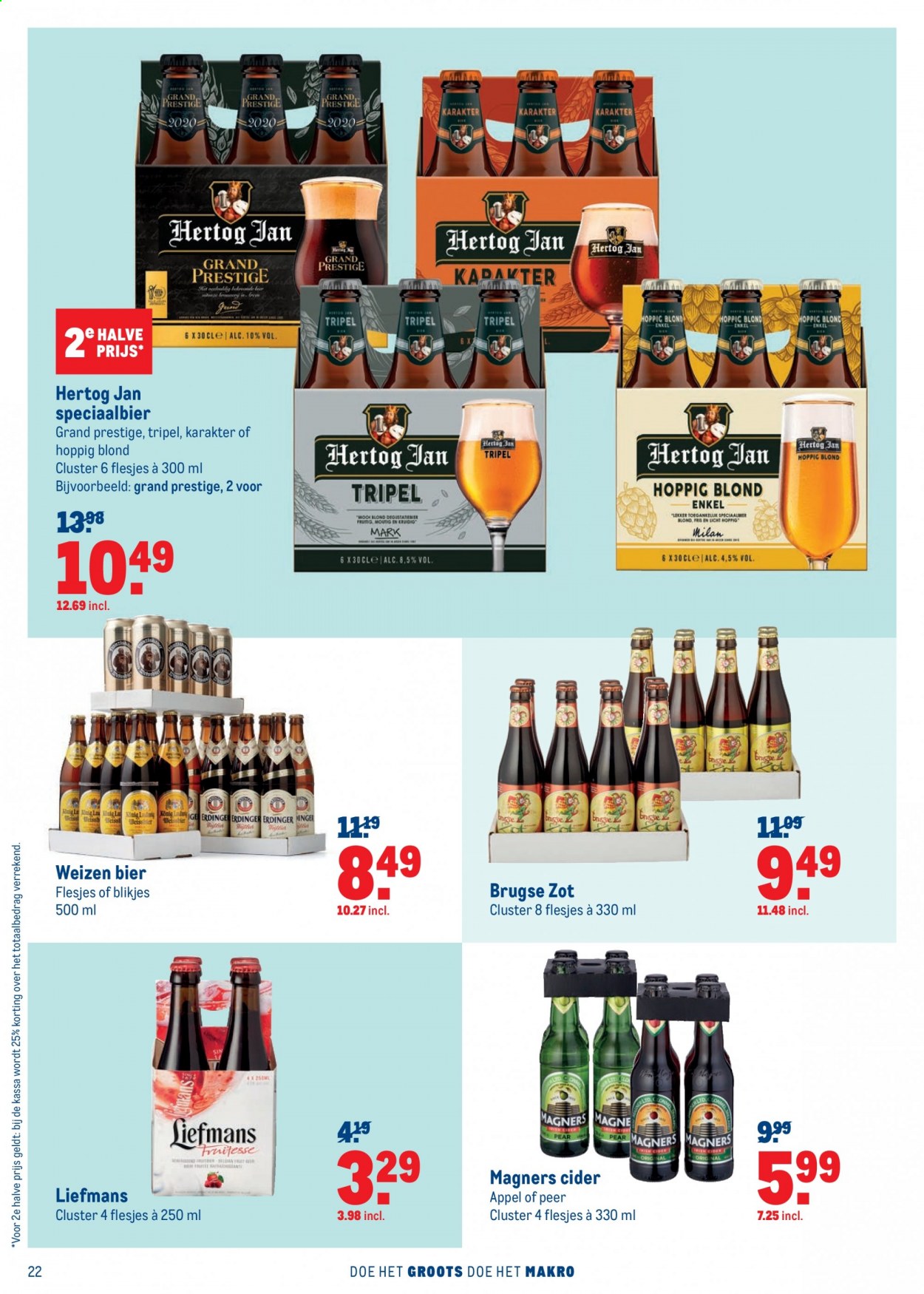 thumbnail - Makro-aanbieding - 31-3-2021 - 13-4-2021 -  producten in de aanbieding - Hertog Jan, bier, peer, cider. Pagina 22.