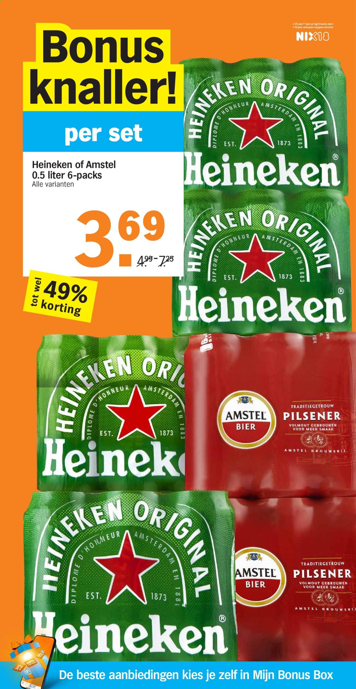 thumbnail - Albert Heijn-aanbieding - 6-4-2021 - 11-4-2021 -  producten in de aanbieding - pilsener, Amstel Bier, Heineken, bier. Pagina 20.
