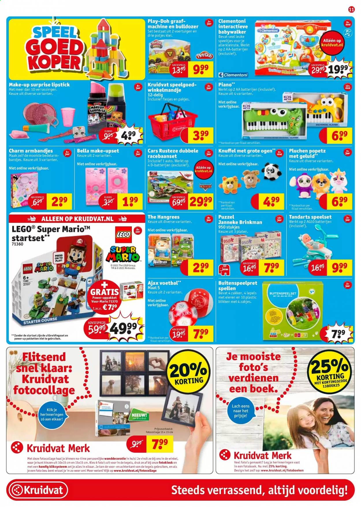 thumbnail - Kruidvat-aanbieding - 6-4-2021 - 11-4-2021 -  producten in de aanbieding - lippenstift, make-up, Cars, batterijen, boek, Clementoni, knuffel, LEGO, puzzel, Play-Doh, speelgoed. Pagina 11.