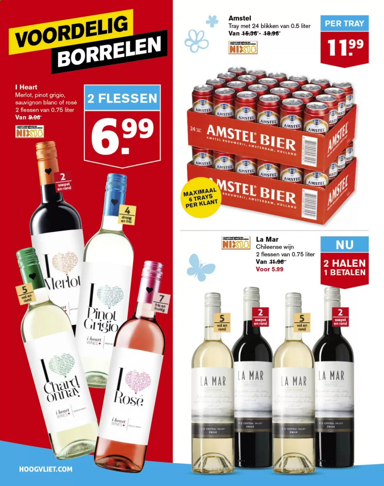 thumbnail - Hoogvliet-aanbieding - 7-4-2021 - 13-4-2021 -  producten in de aanbieding - Amstel Bier, bier, Merlot, Sauvignon Blanc, wijn. Pagina 4.