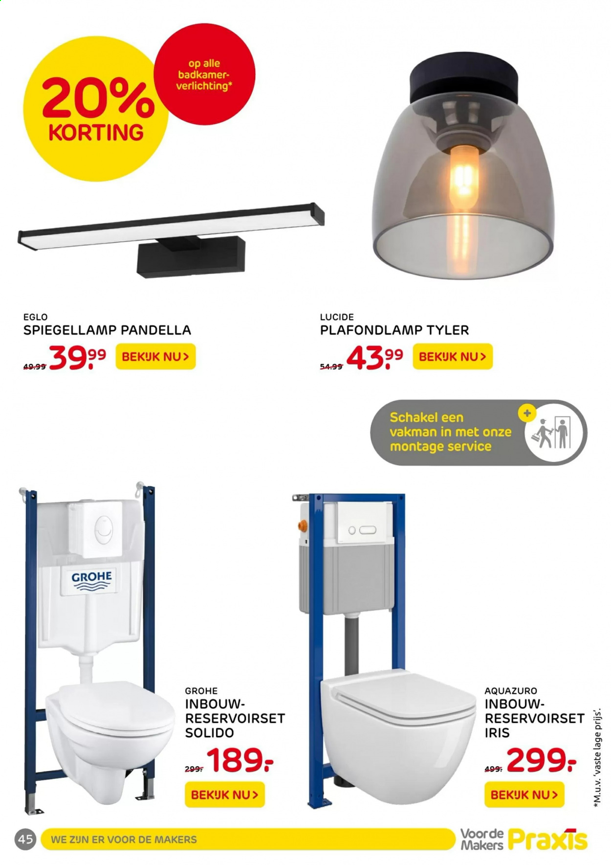 thumbnail - Praxis-aanbieding - 6-4-2021 - 11-4-2021 -  producten in de aanbieding - plafondlamp, verlichting. Pagina 45.